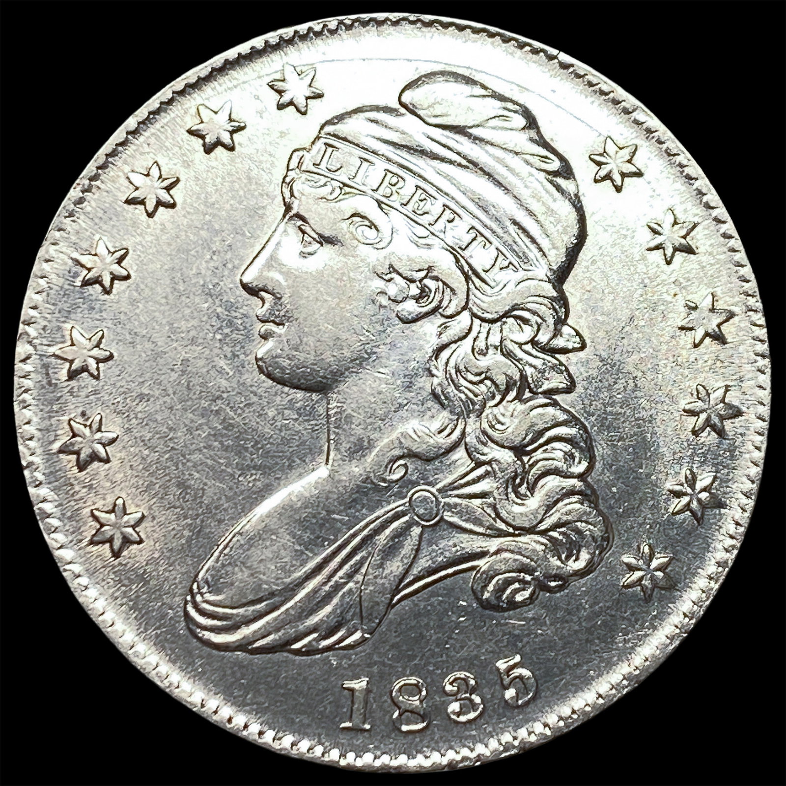 1835 Capped Bust Silver Half Dollar CLOSELY UNCIRCULATED (1 of 2)