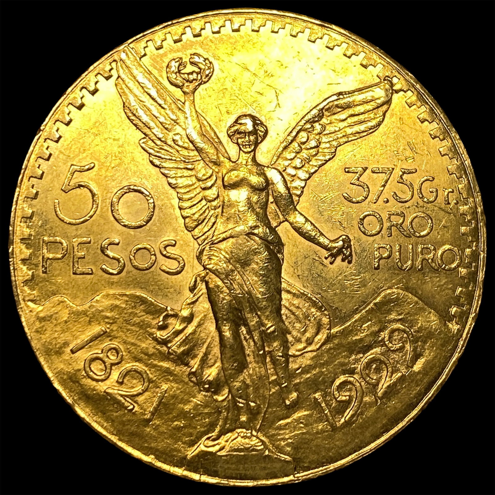 1929 1.2057oz Gold 50 Pesos Mexico GEM BU: 1929 1.2057oz Gold 50 Pesos Mexico GEM BU