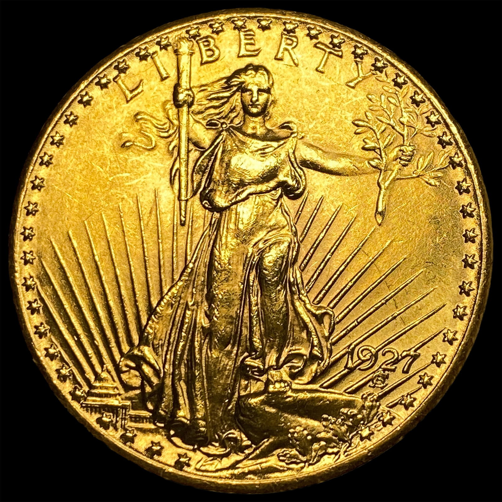 1927 Gold $20 Saint-Gaudens Double Eagle CLOSELY UNCIRCULATED: 1927 Gold $20 Saint-Gaudens Double Eagle CLOSELY UNCIRCULATED
