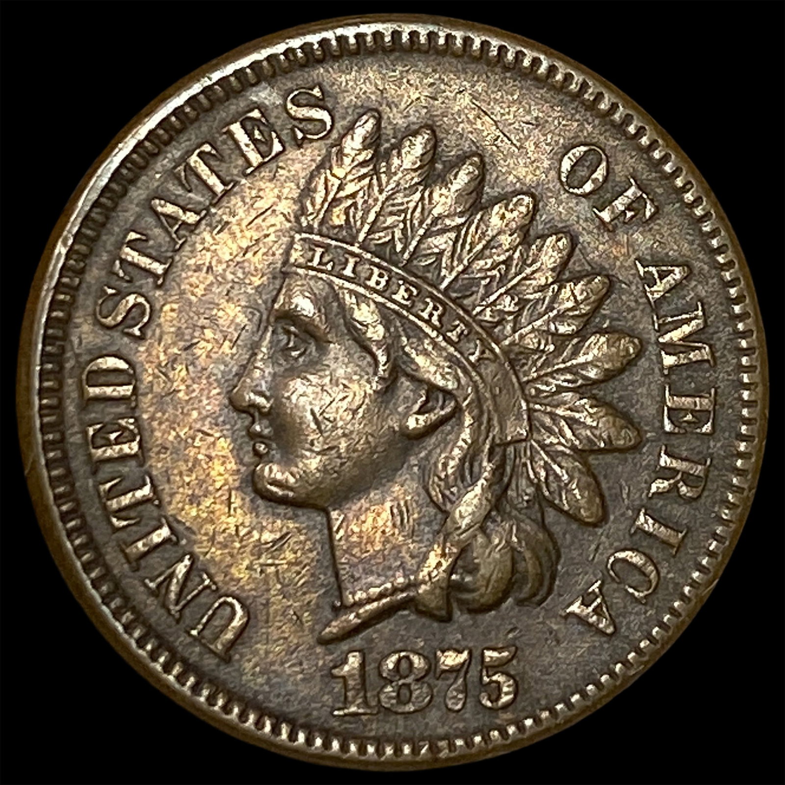 1875 Indian Head Cent NEARLY UNCIRCULATED: 1875 Indian Head Cent NEARLY UNCIRCULATED