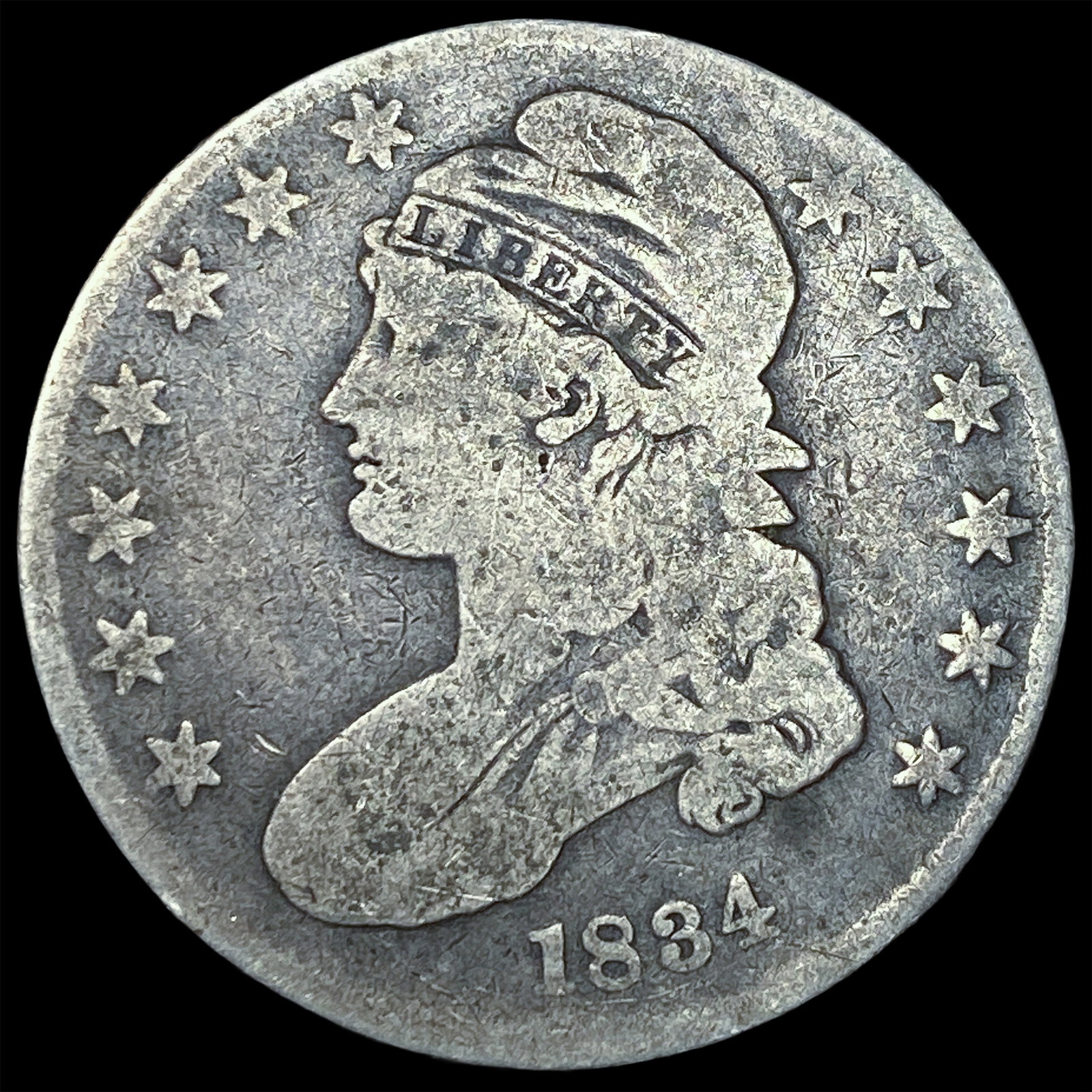 1834 Capped Bust Half Dollar NICELY CIRCULATED: 1834 Capped Bust Half Dollar NICELY CIRCULATED