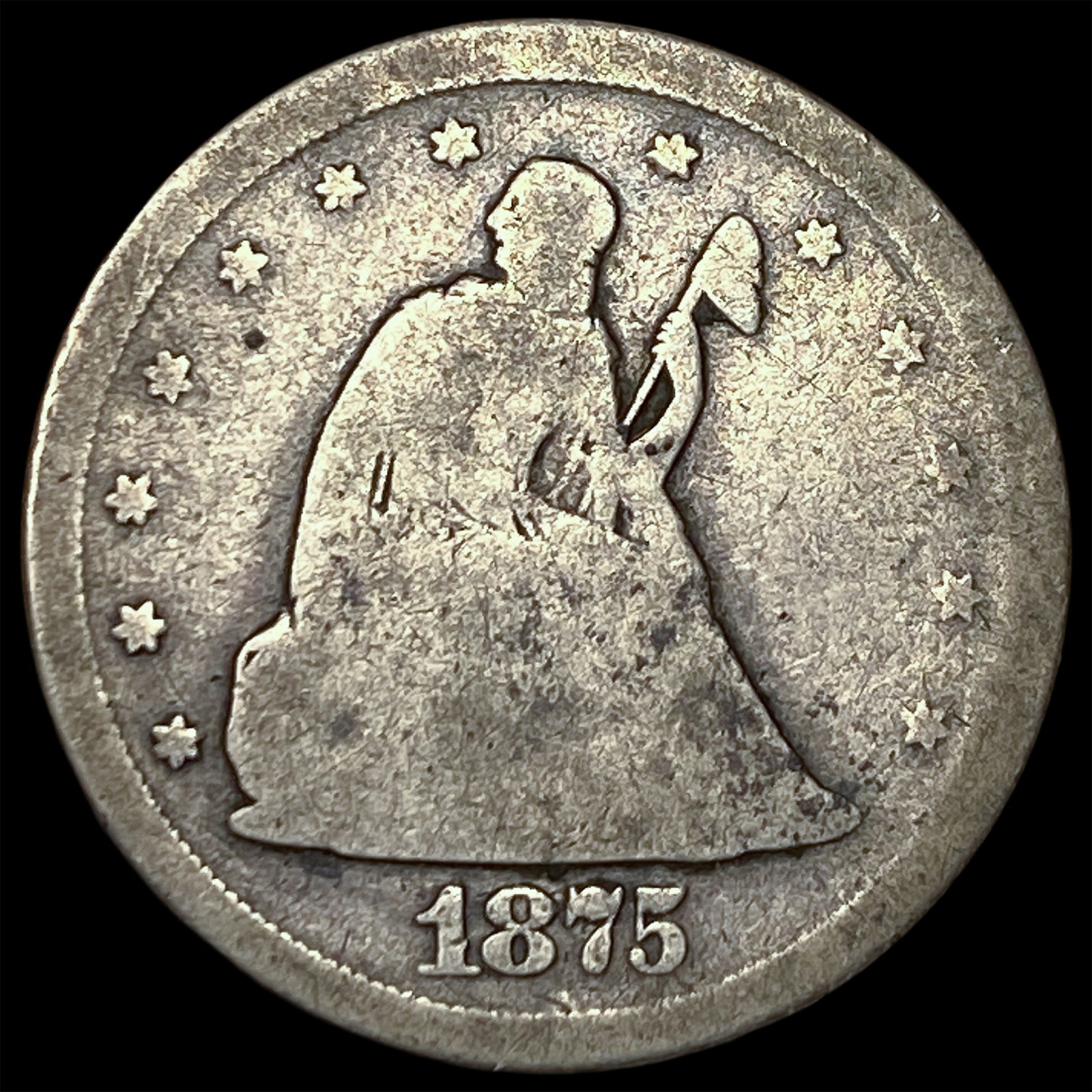 1875-S Silver Seated Twenty Cent Piece NICELY CIRCULATED (1 of 2)