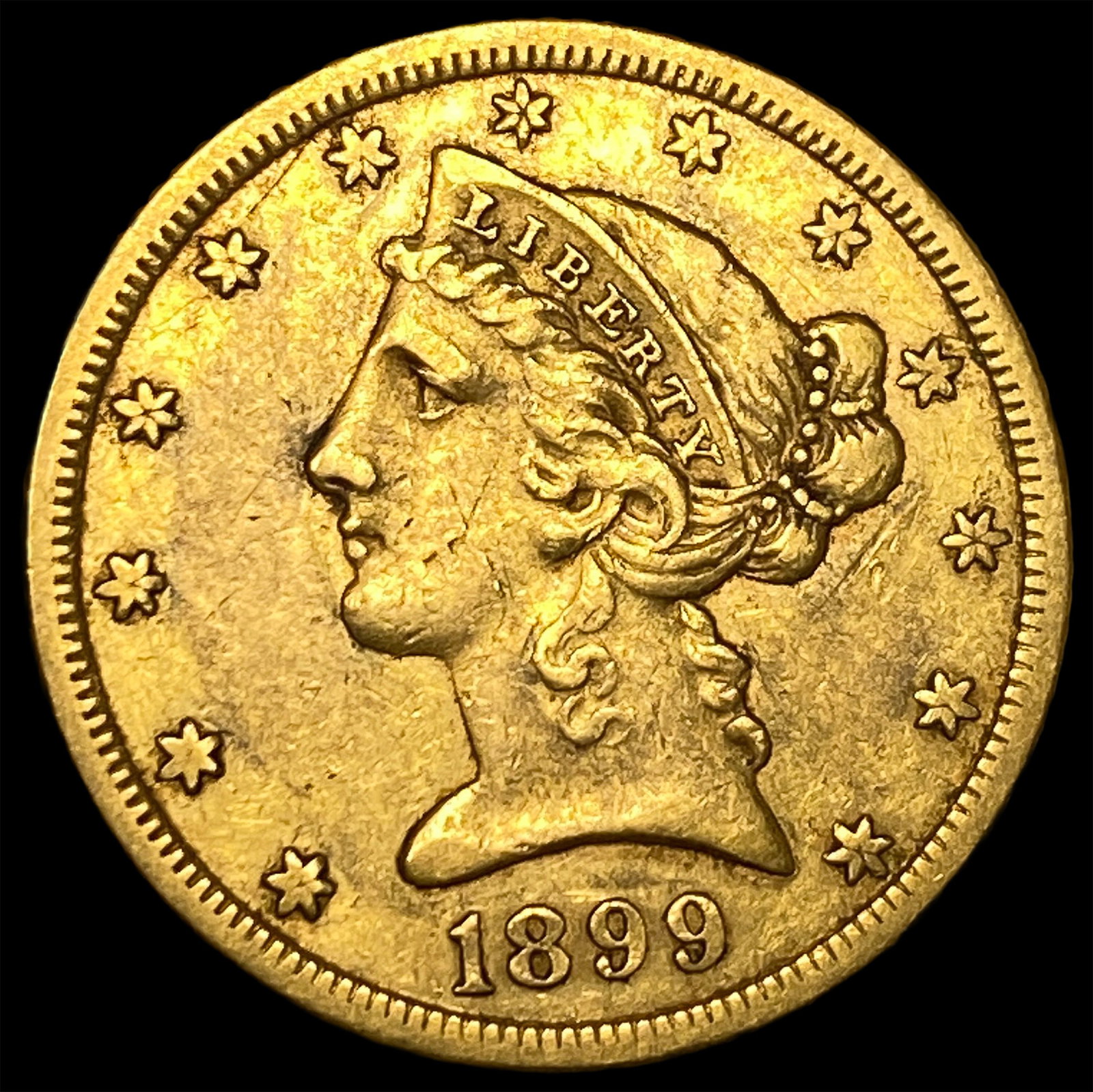 1899-S Gold $5 Half Eagle CLOSELY UNCIRCULATED (1 of 2)