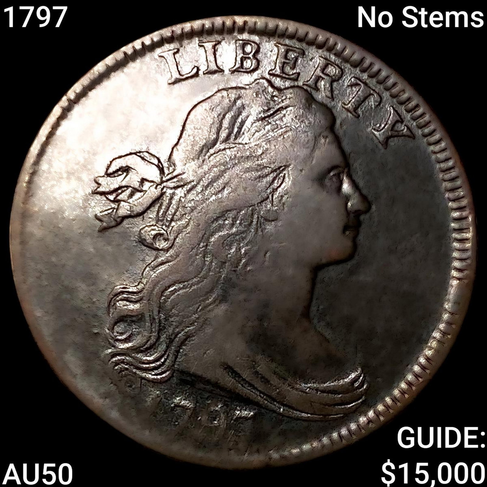 1797 No Stems Draped Bust Large Cent (1 of 2)