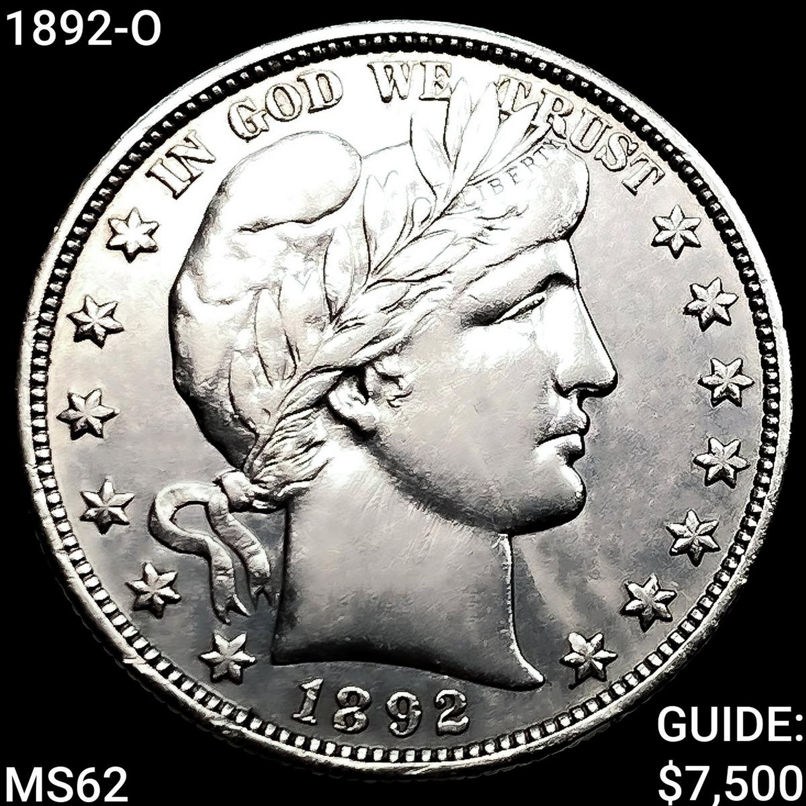 1892-O Barber Half Dollar UNCIRCULATED (1 of 2)