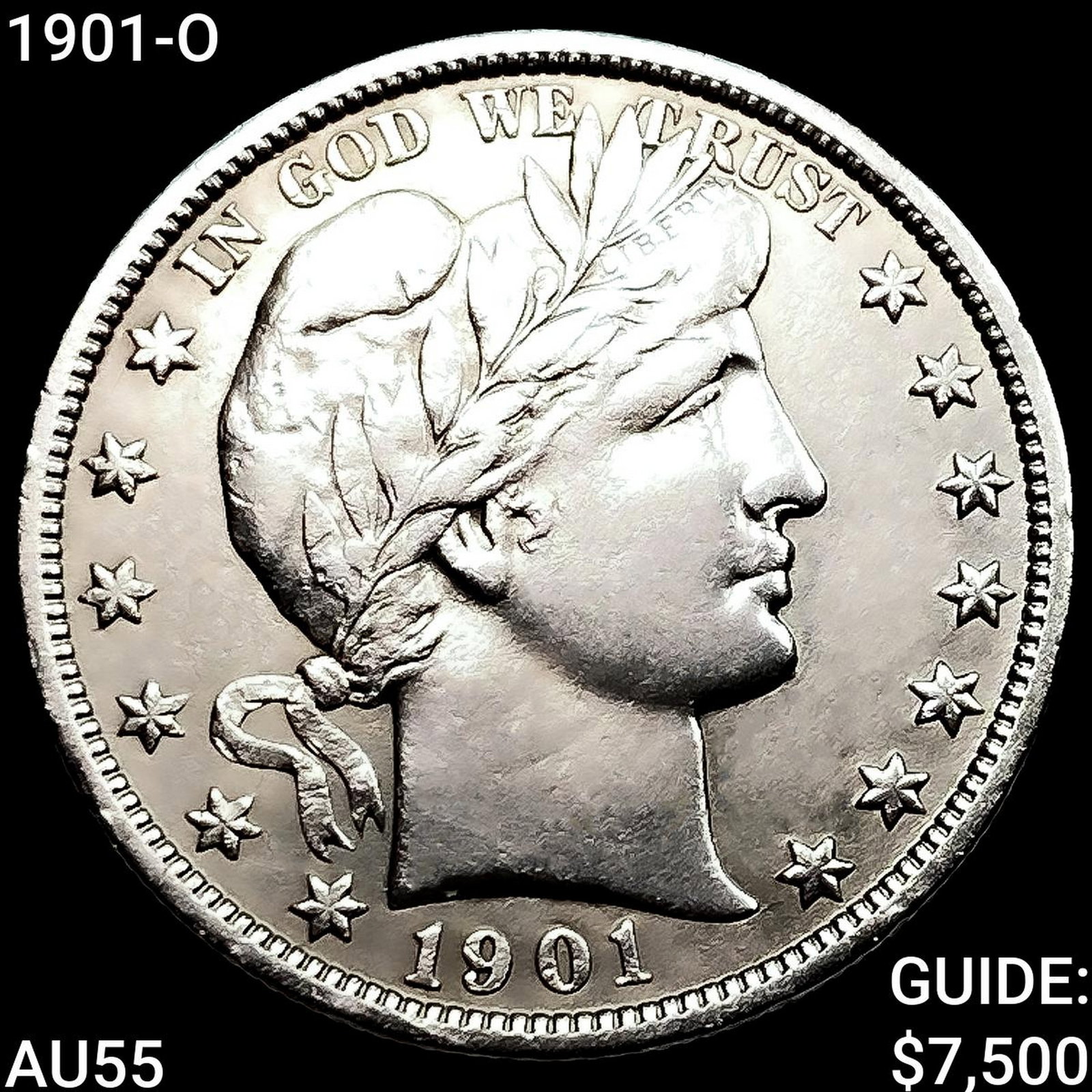 1901-O Barber Half Dollar NEARLY UNCIRCULATED (1 of 2)