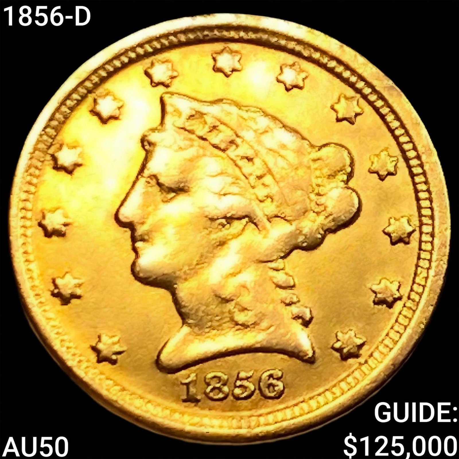 1856-D $2.50 Gold Quarter Eagle LIGHTLY CIRCULATED (1 of 2)