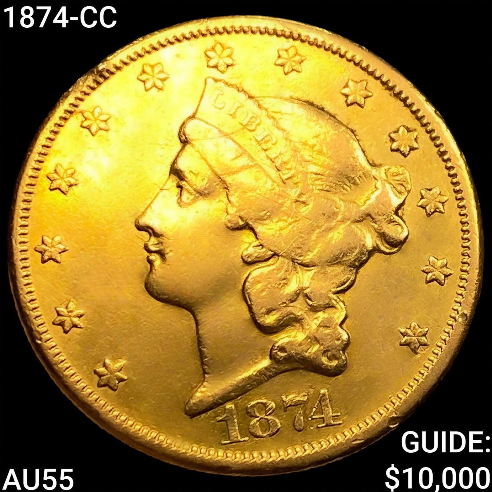 1874-CC $20 Gold Double Eagle HIGH GRADE: 1874-CC $20 Gold Double Eagle HIGH GRADE