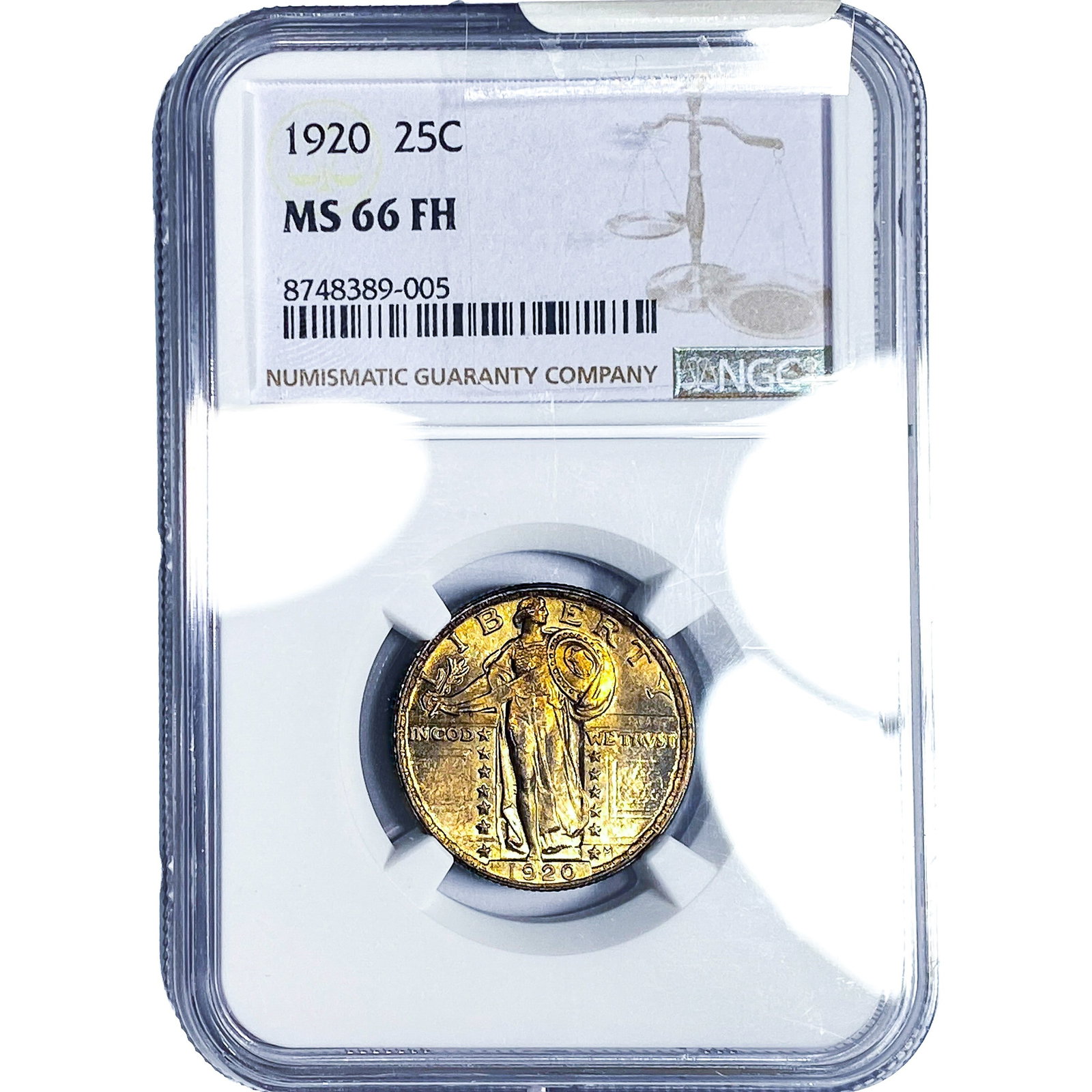 1920 Standing Liberty Quarter NGC MS66 FH: 1920 Standing Liberty Quarter NGC MS66 FH
