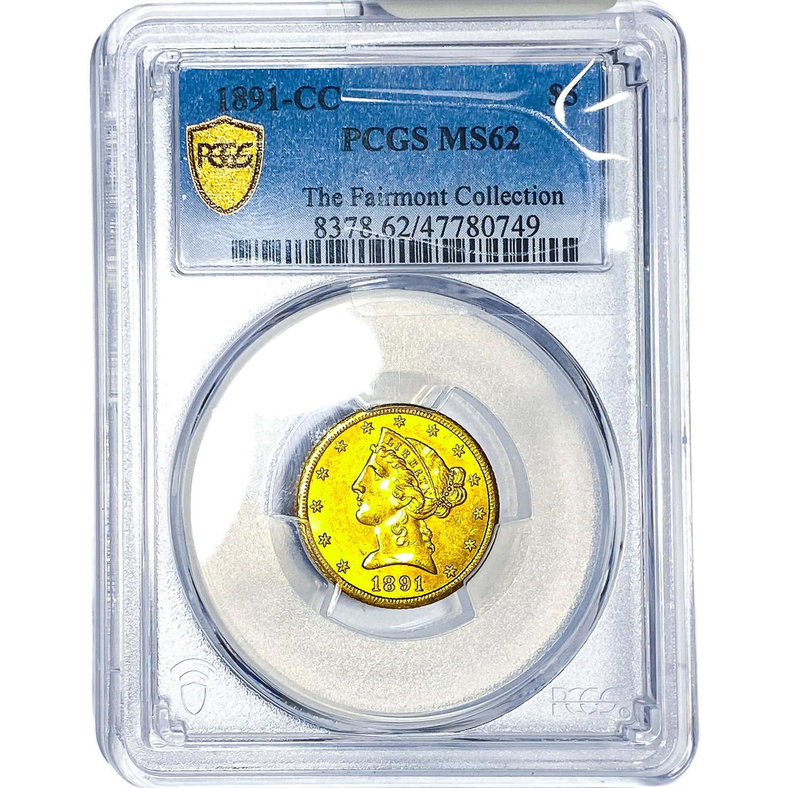 1891-CC $5 Gold Half Eagle PCGS MS62 Fairmont (1 of 4)