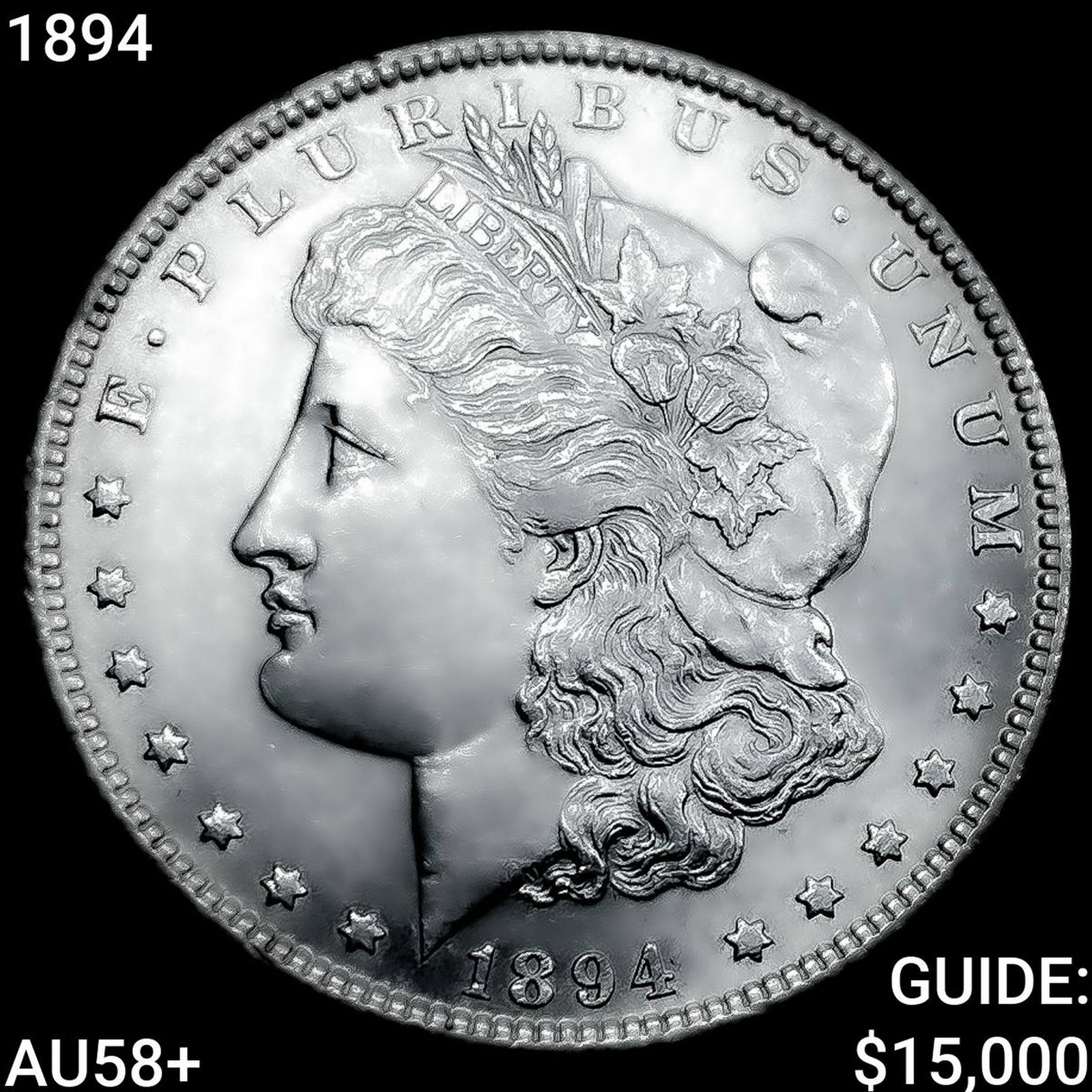 1894 Morgan Silver Dollar CHOICE AU+: 1894 Morgan Silver Dollar CHOICE AU+