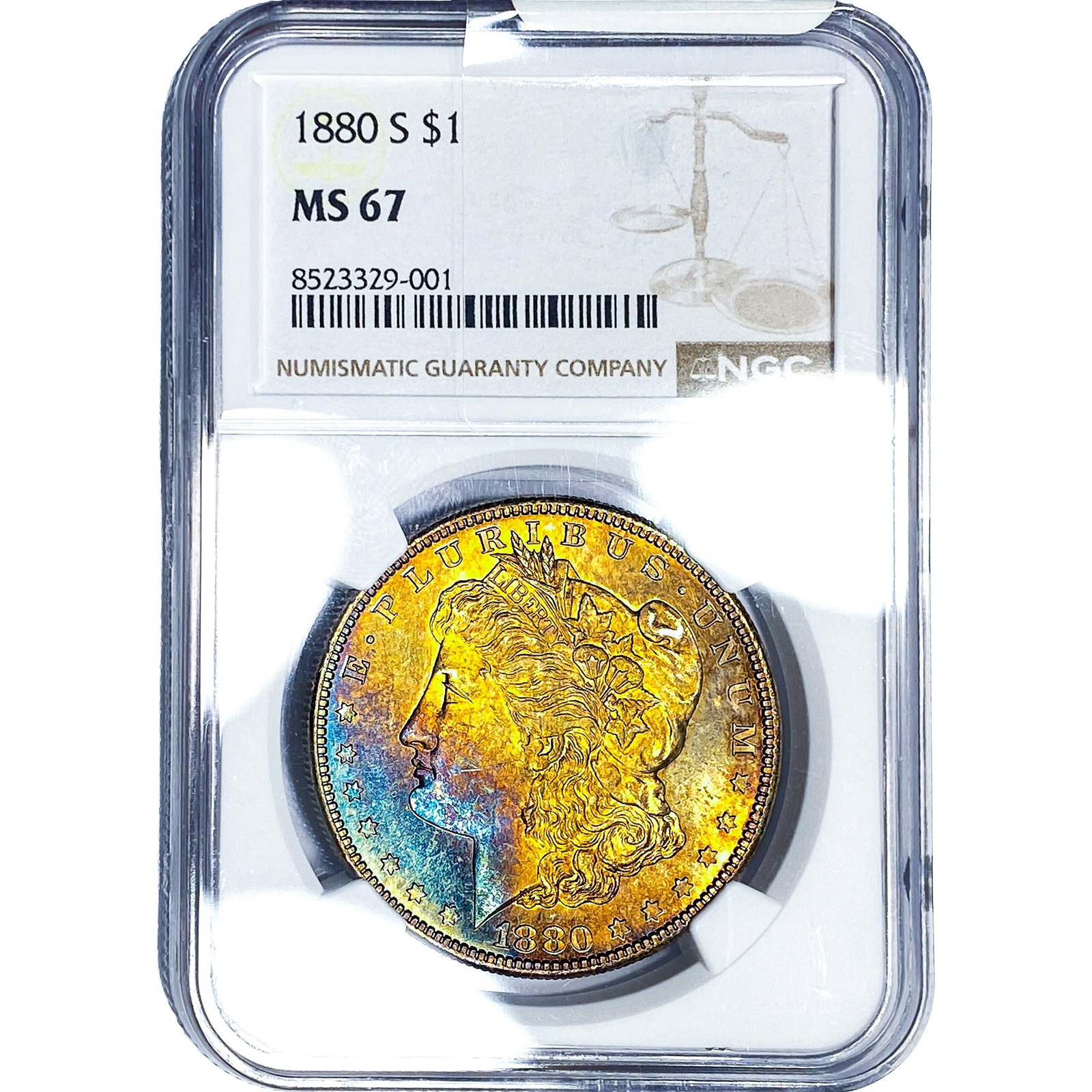1880-S Morgan Silver Dollar NGC MS67: 1880-S Morgan Silver Dollar NGC MS67