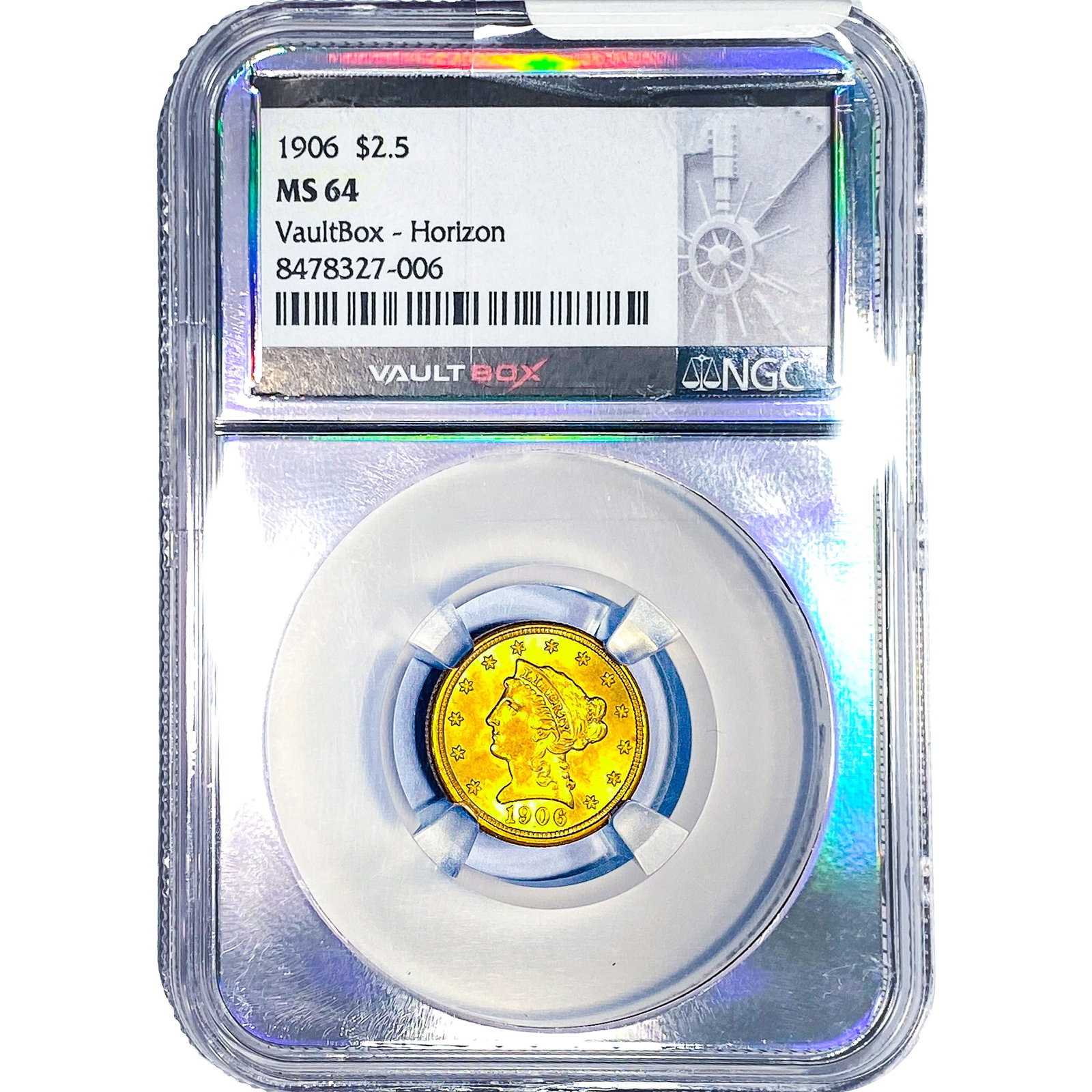 1906 $2.50 Gold Quarter Eagle NGC MS64 Vaultbox: 1906 $2.50 Gold Quarter Eagle NGC MS64 Vaultbox