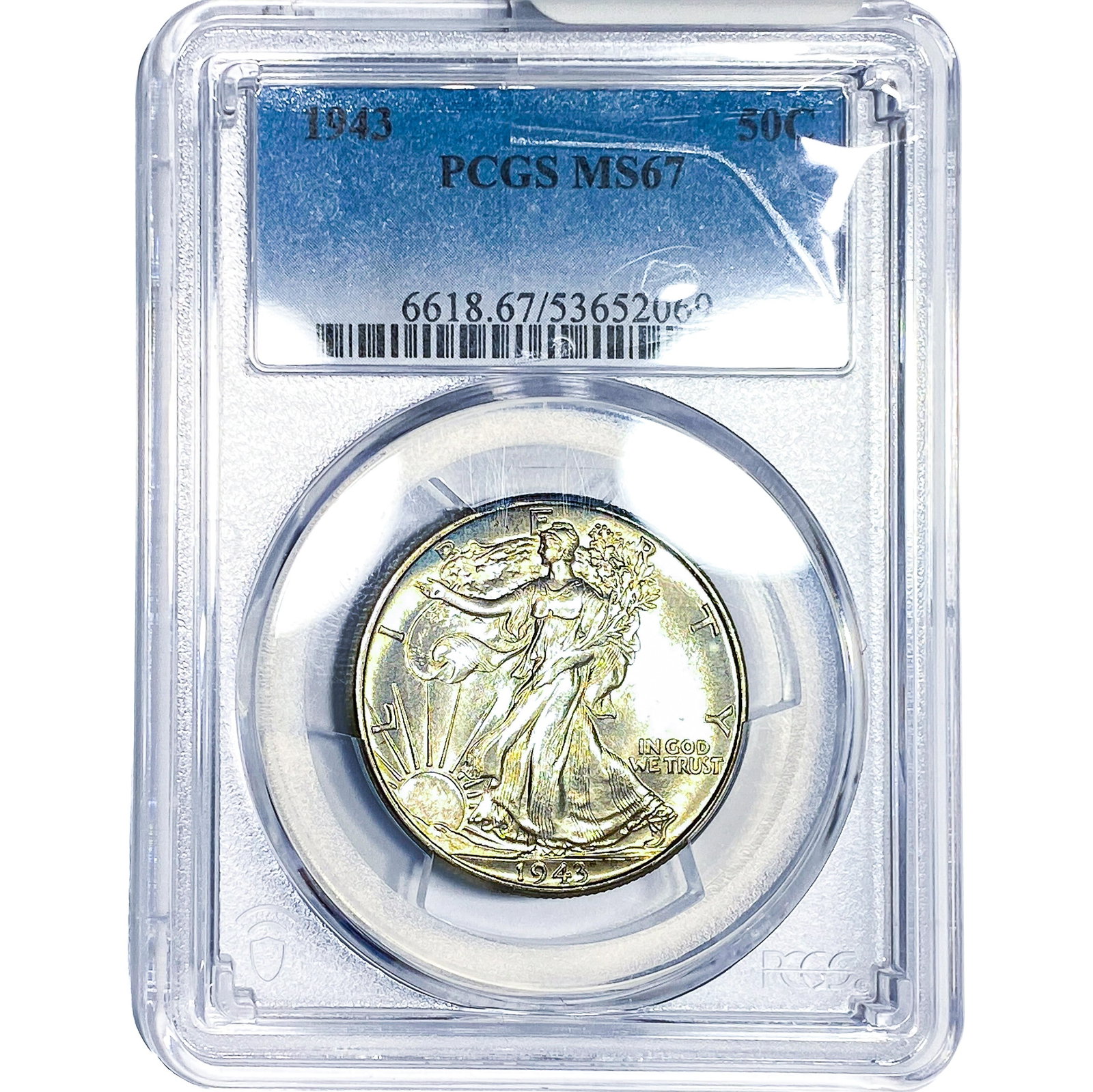 1943 Walking Liberty Half Dollar PCGS MS67: 1943 Walking Liberty Half Dollar PCGS MS67