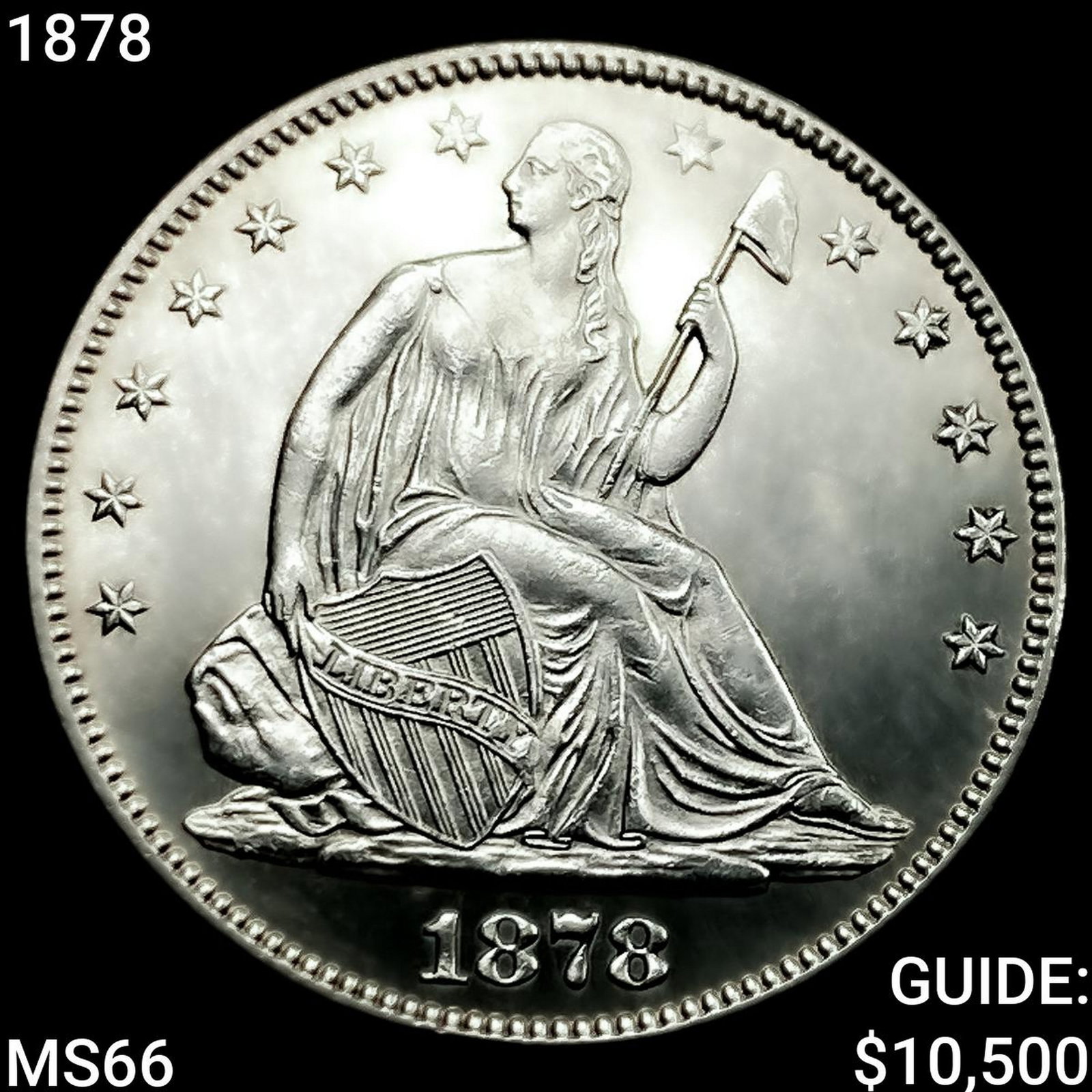 1878 Seated Liberty Half Dollar GEM BU: 1878 Seated Liberty Half Dollar GEM BU