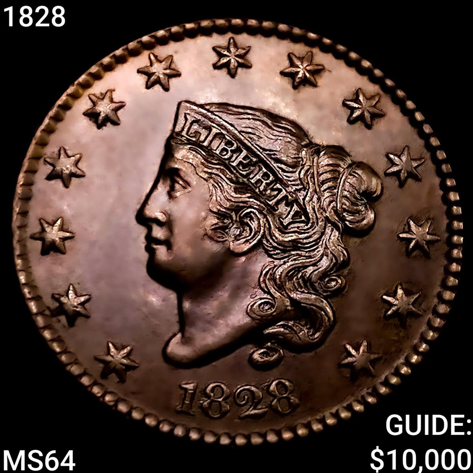 1828 Coronet Head Large Cent CHOICE BU: 1828 Coronet Head Large Cent CHOICE BU