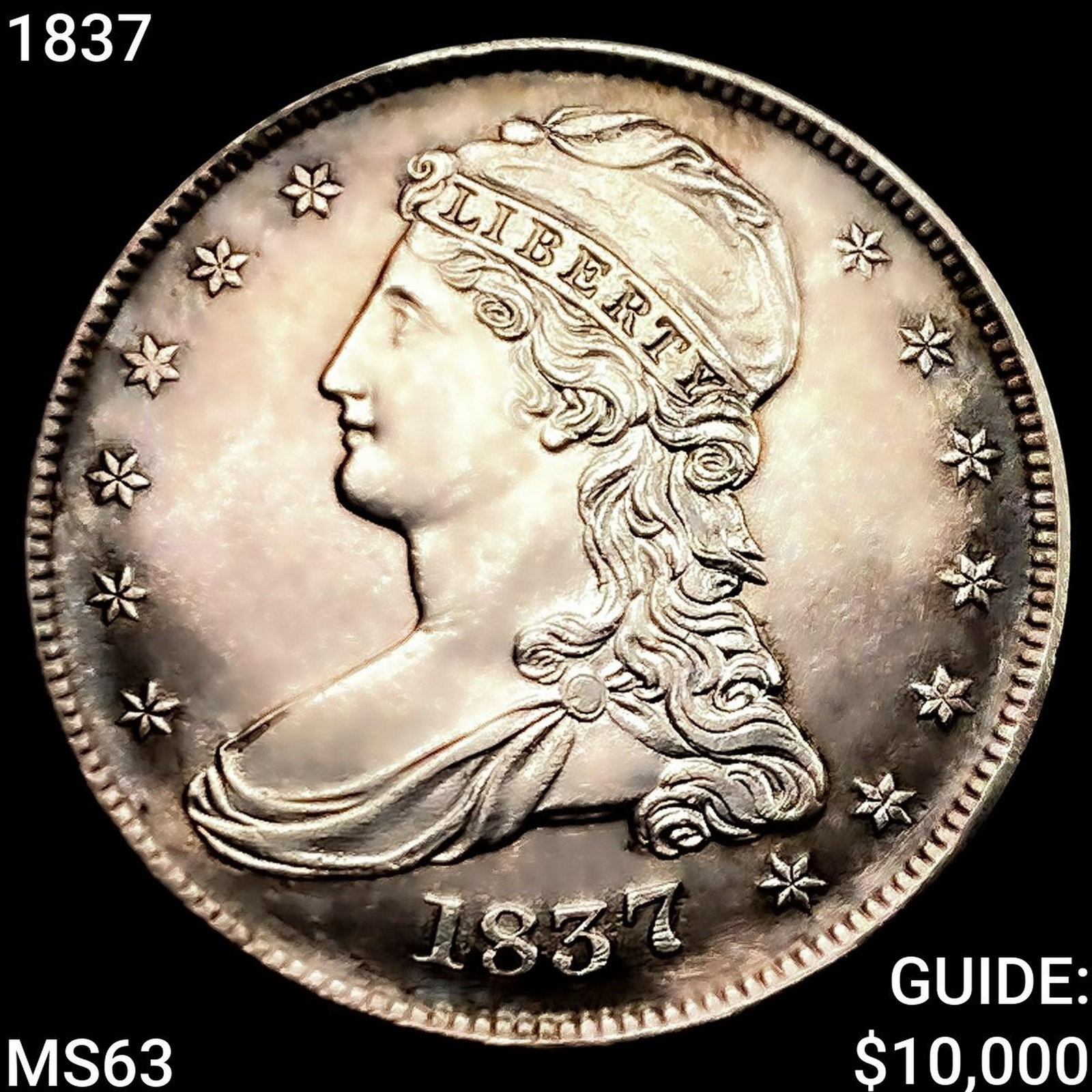 1837 Capped Bust Half Dollar CHOICE BU (1 of 2)