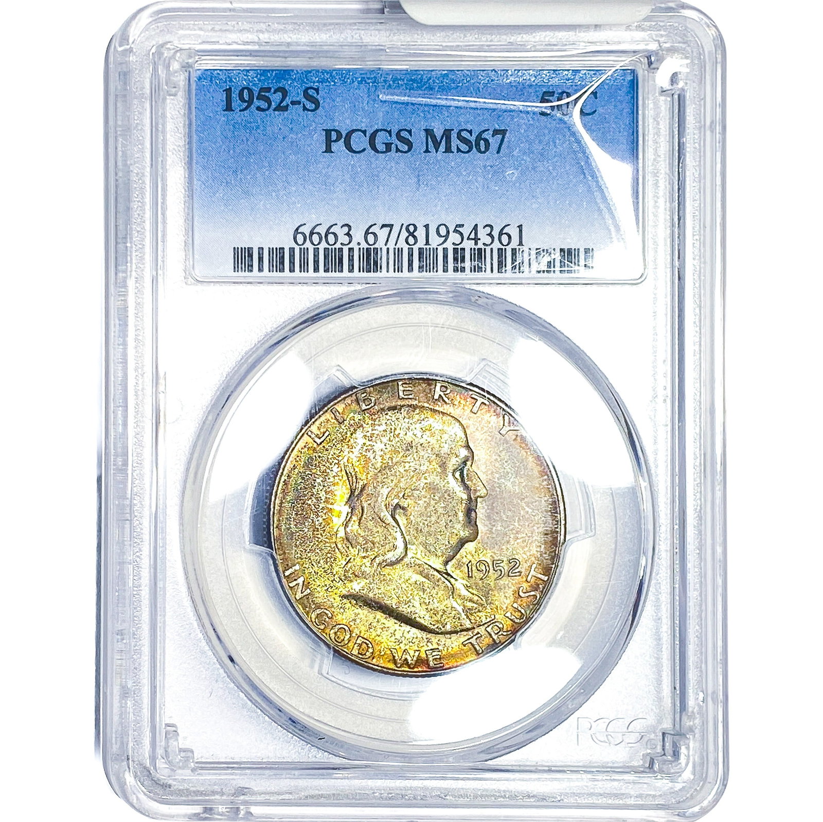 1952-S Franklin Half Dollar PCGS MS67 (1 of 4)