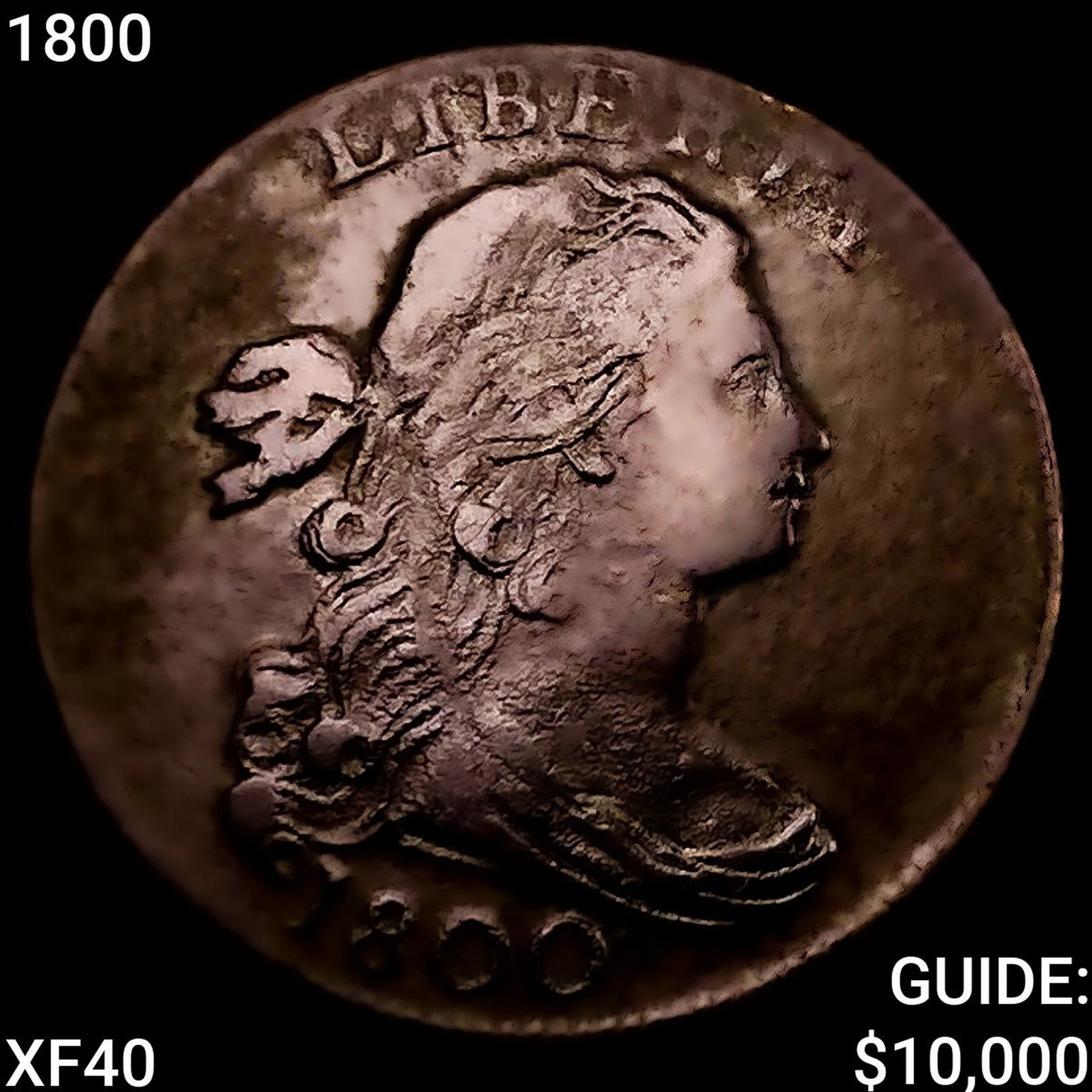 1800 Draped Bust Large Cent NEARLY UNCIRCULATED: 1800 Draped Bust Large Cent NEARLY UNCIRCULATED