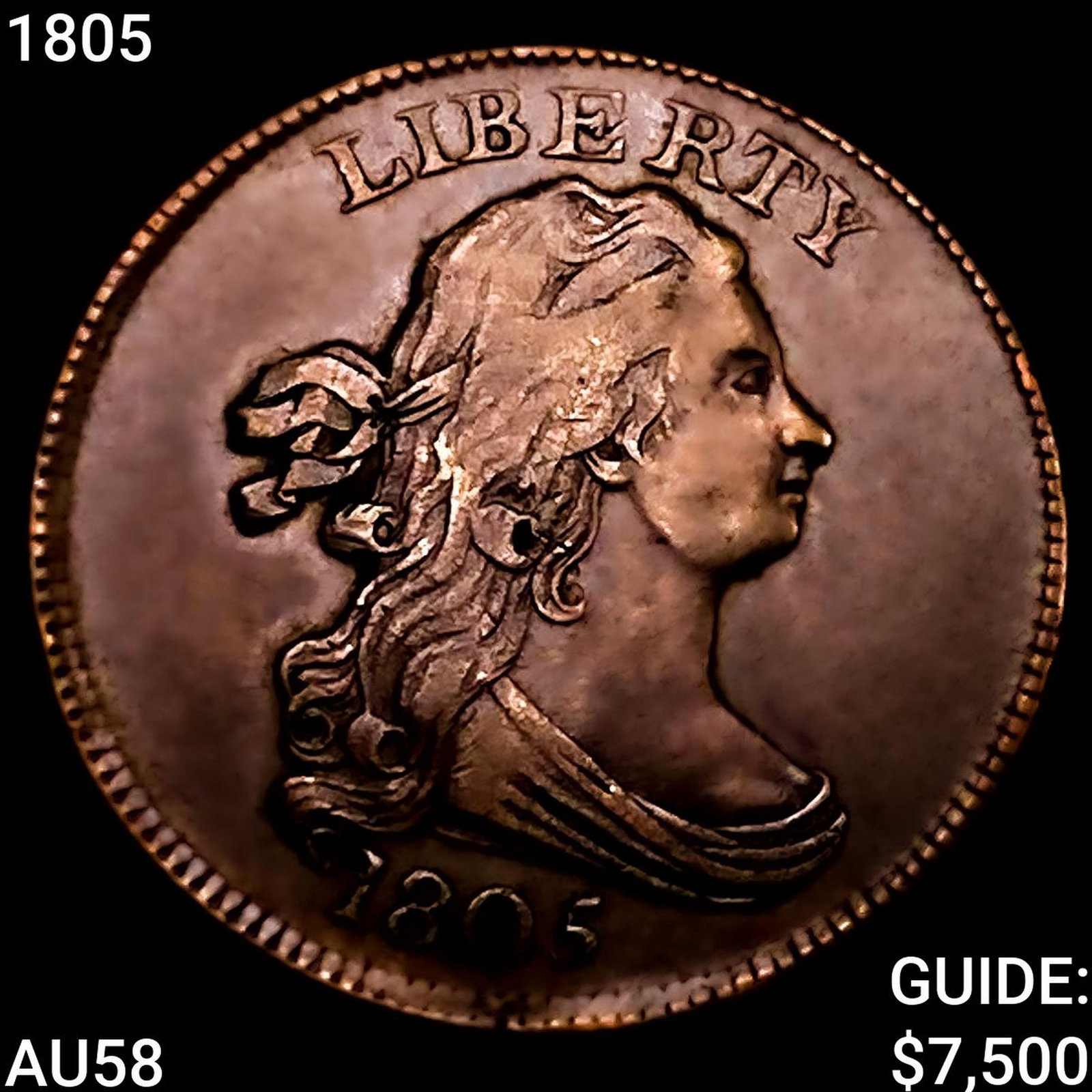 1805 Draped Bust Half Cent CHOICE AU (1 of 2)
