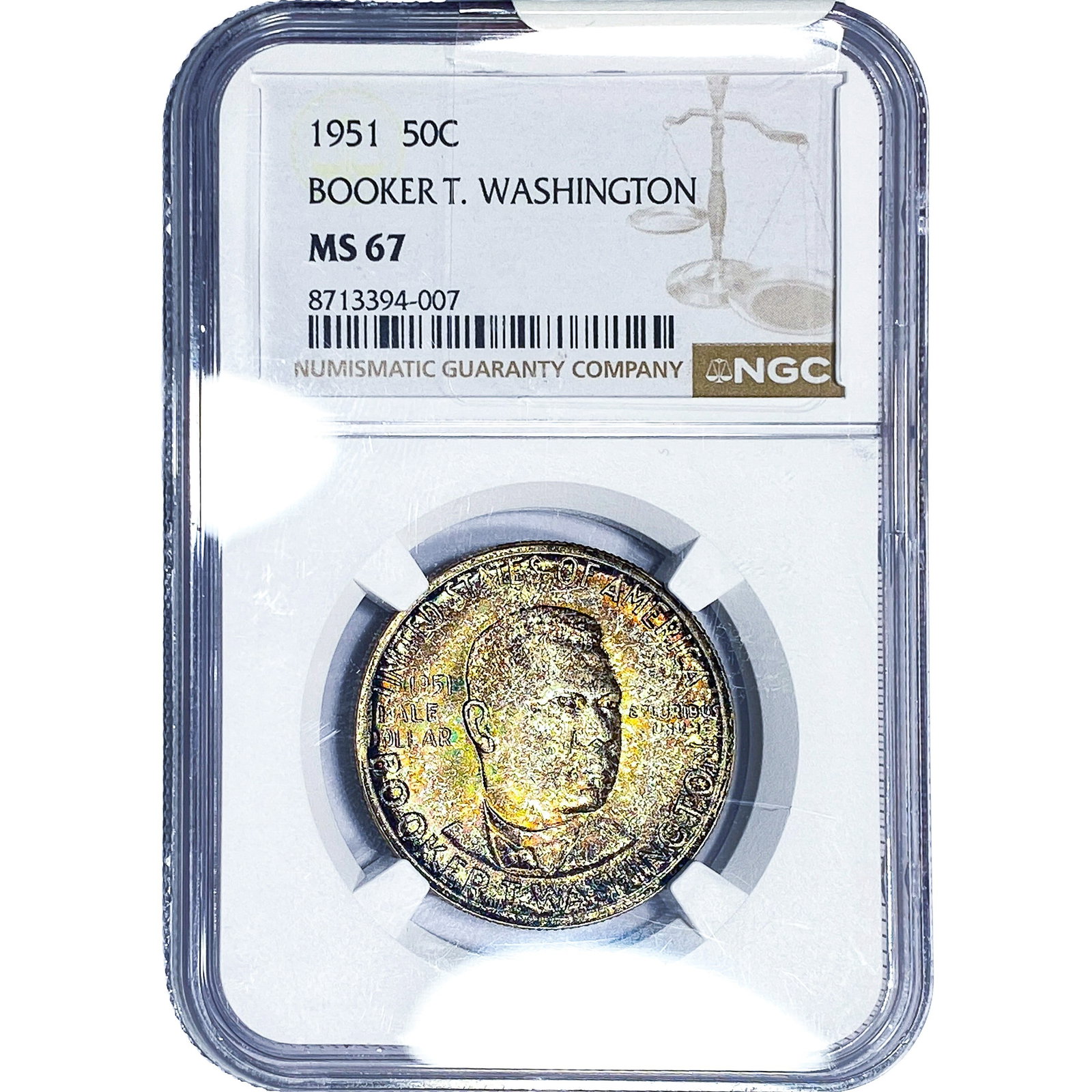 1951 Booker T Half Dollar NGC MS67: 1951 Booker T Half Dollar NGC MS67