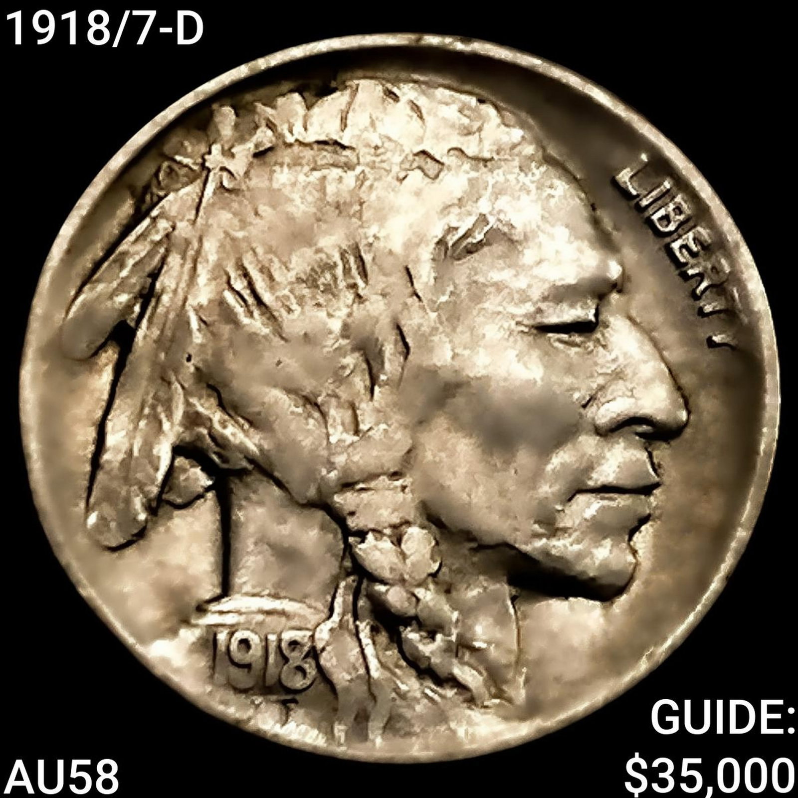 1918/7-D Buffalo Nickel CHOICE AU: 1918/7-D Buffalo Nickel CHOICE AU