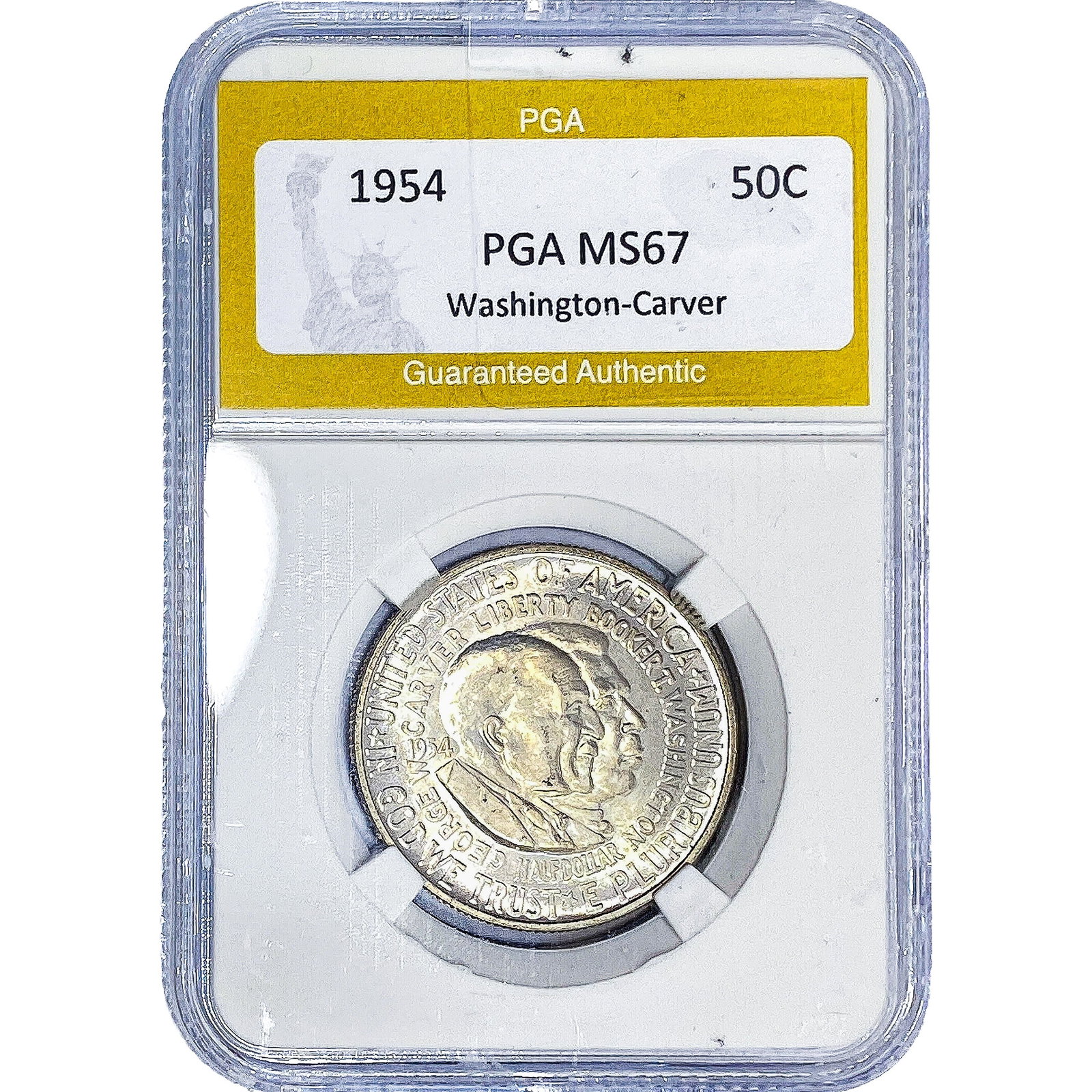 1954 Washington Carver Half Dollar PGA MS67: 1954 Washington Carver Half Dollar PGA MS67