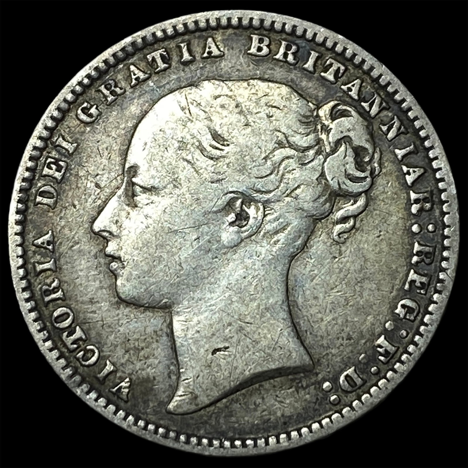1877 Great Britain Silver Shilling: 1877 Great Britain Silver Shilling
