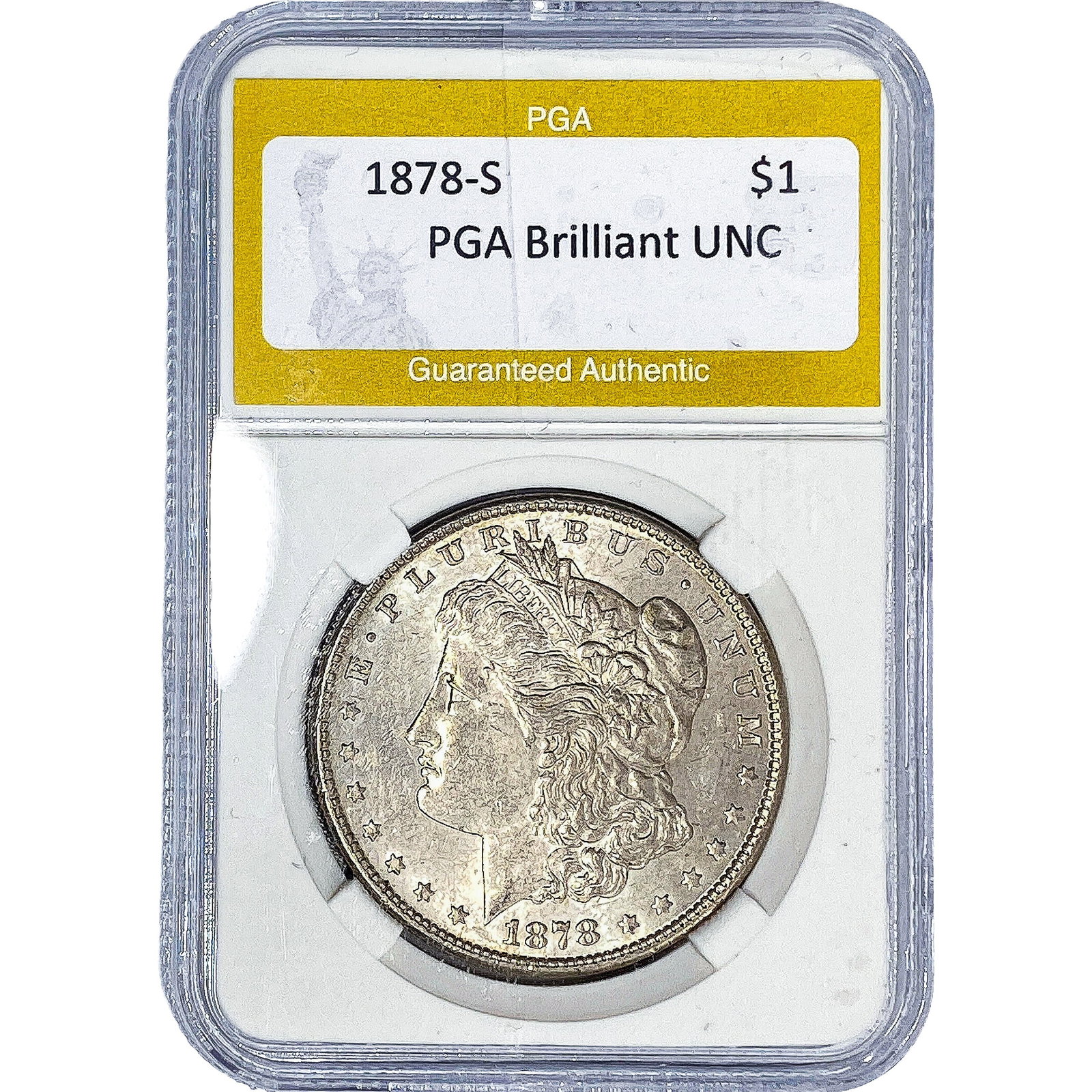 1878-S Morgan Silver Dollar PGA Brilliant UNC: 1878-S Morgan Silver Dollar PGA Brilliant UNC