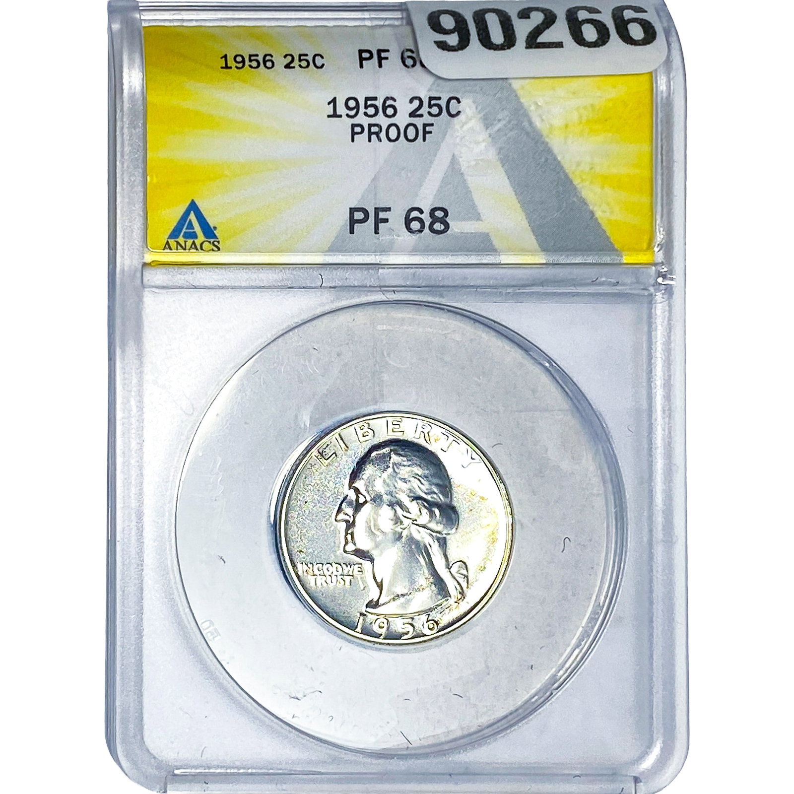 1956 Washington Silver Quarter ANACS PF68 PROOF: 1956 Washington Silver Quarter ANACS PF68 PROOF