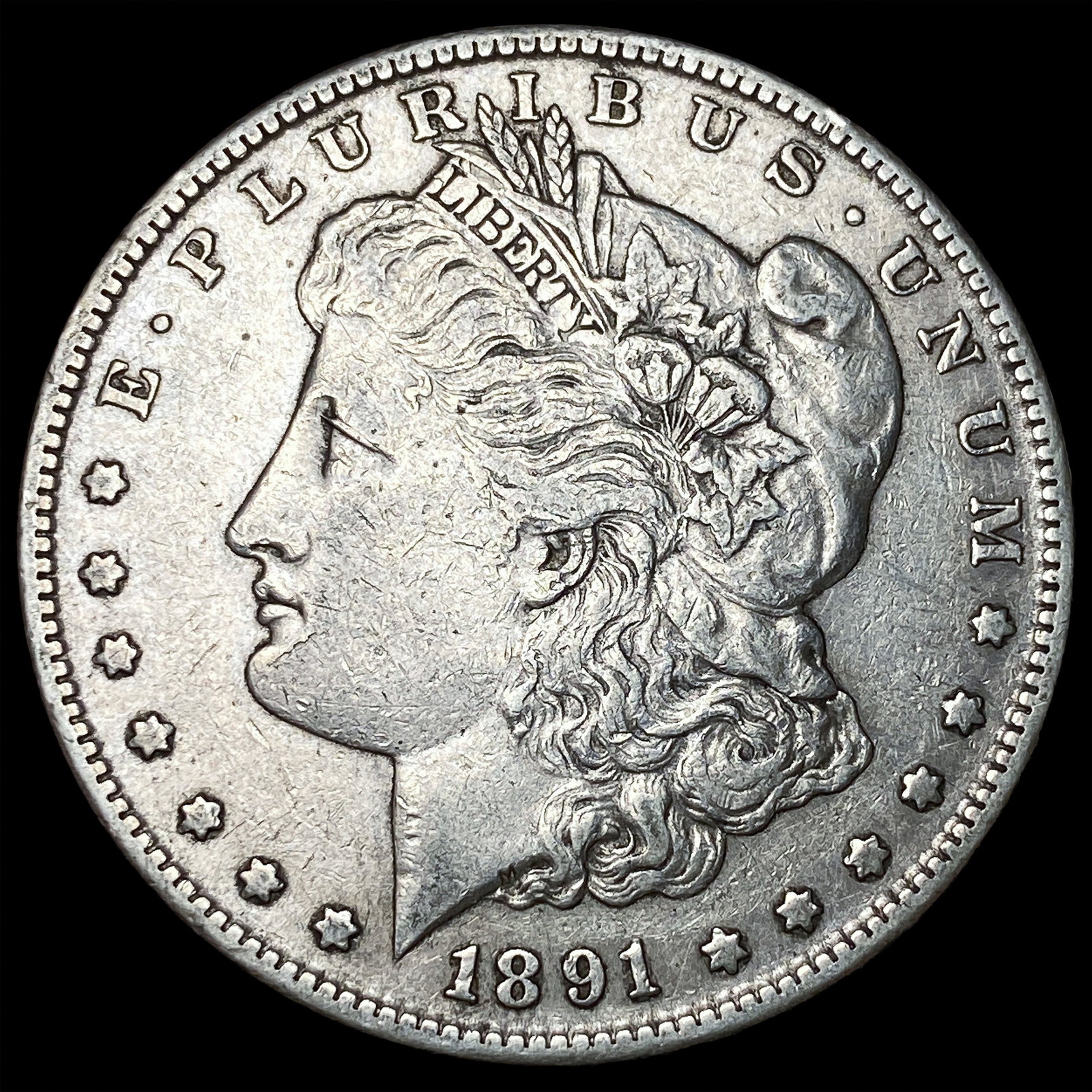 1891-S Silver Morgan Dollar NEARLY UNCIRCULATED: 1891-S Silver Morgan Dollar NEARLY UNCIRCULATED