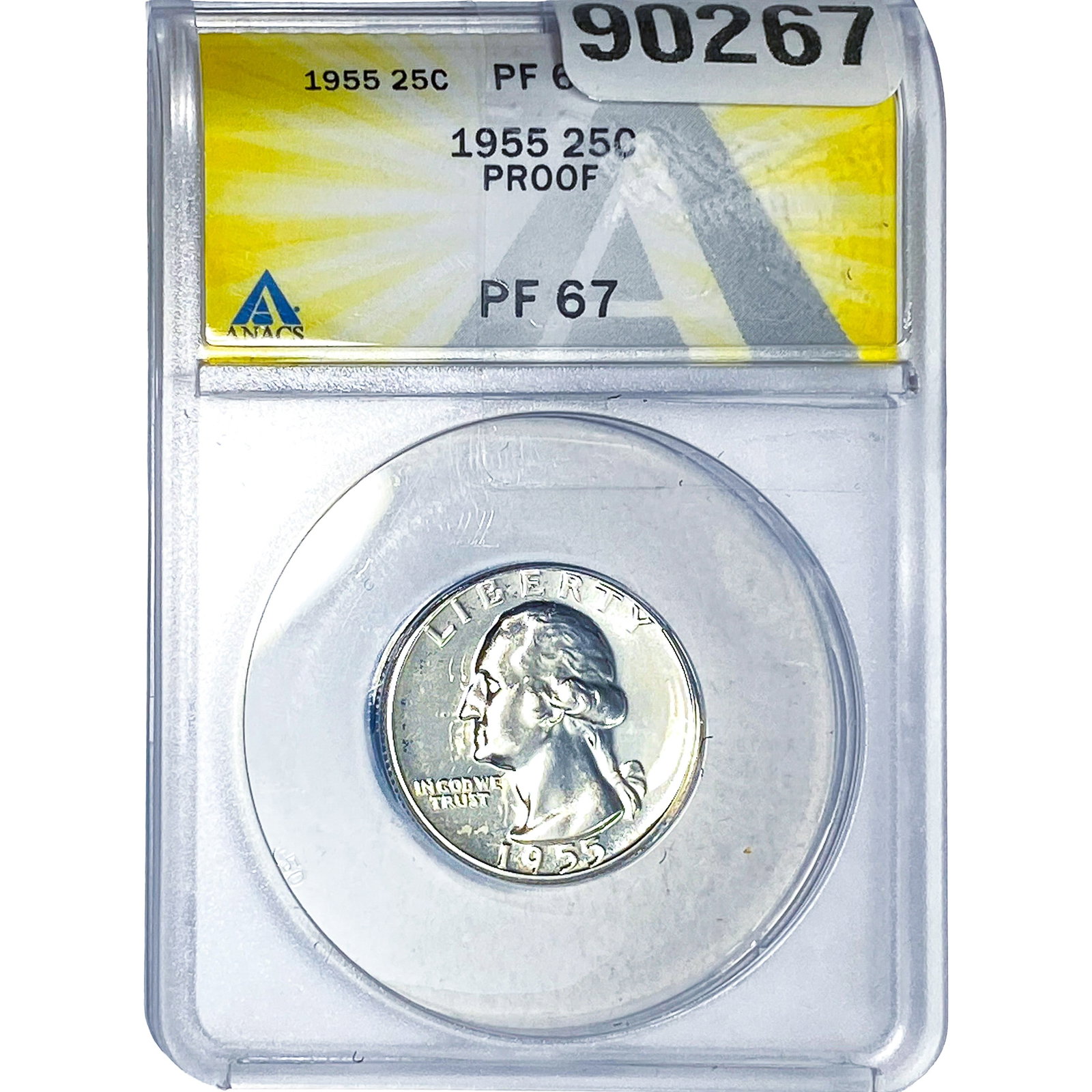 1955 Washington Silver Quarter ANACS PF67 PROOF (1 of 2)