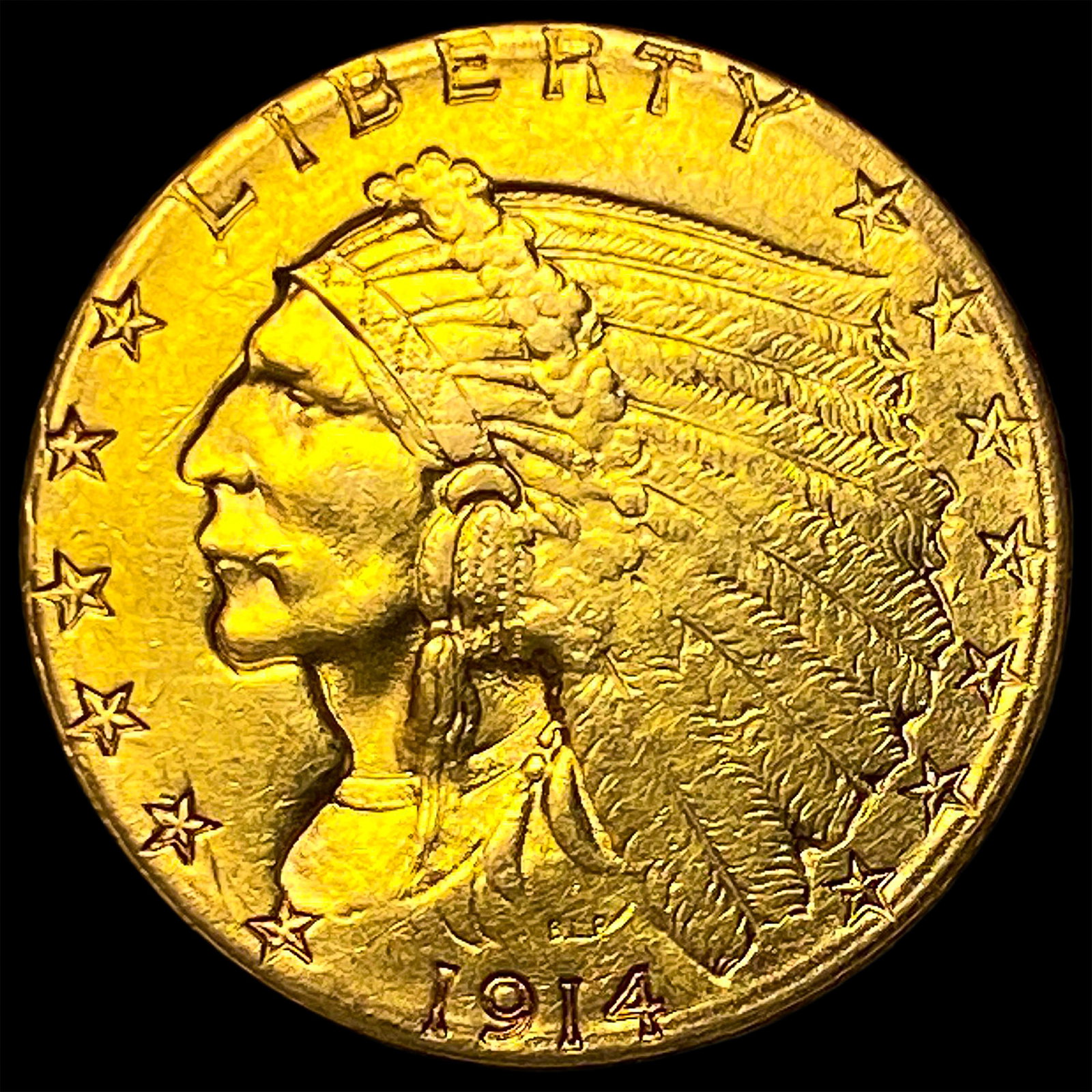 1914 Indian Head Gold $2.5 Quarter Eagle UNCIRCULATED (1 of 2)