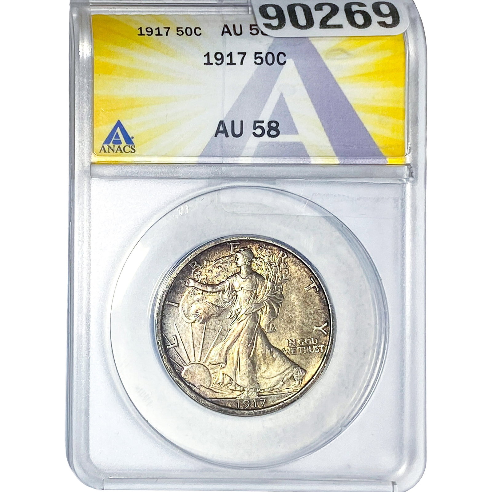 1917 Walking Liberty Half Dollar ANACS AU58: 1917 Walking Liberty Half Dollar ANACS AU58