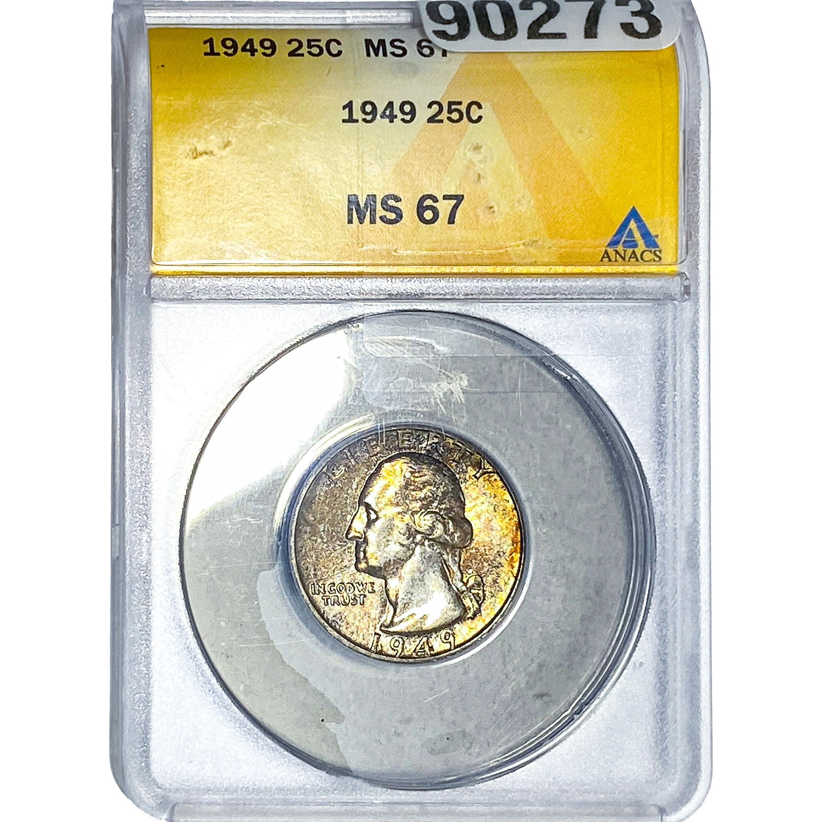 1949 Washington Silver Quarter ANACS MS67: 1949 Washington Silver Quarter ANACS MS67