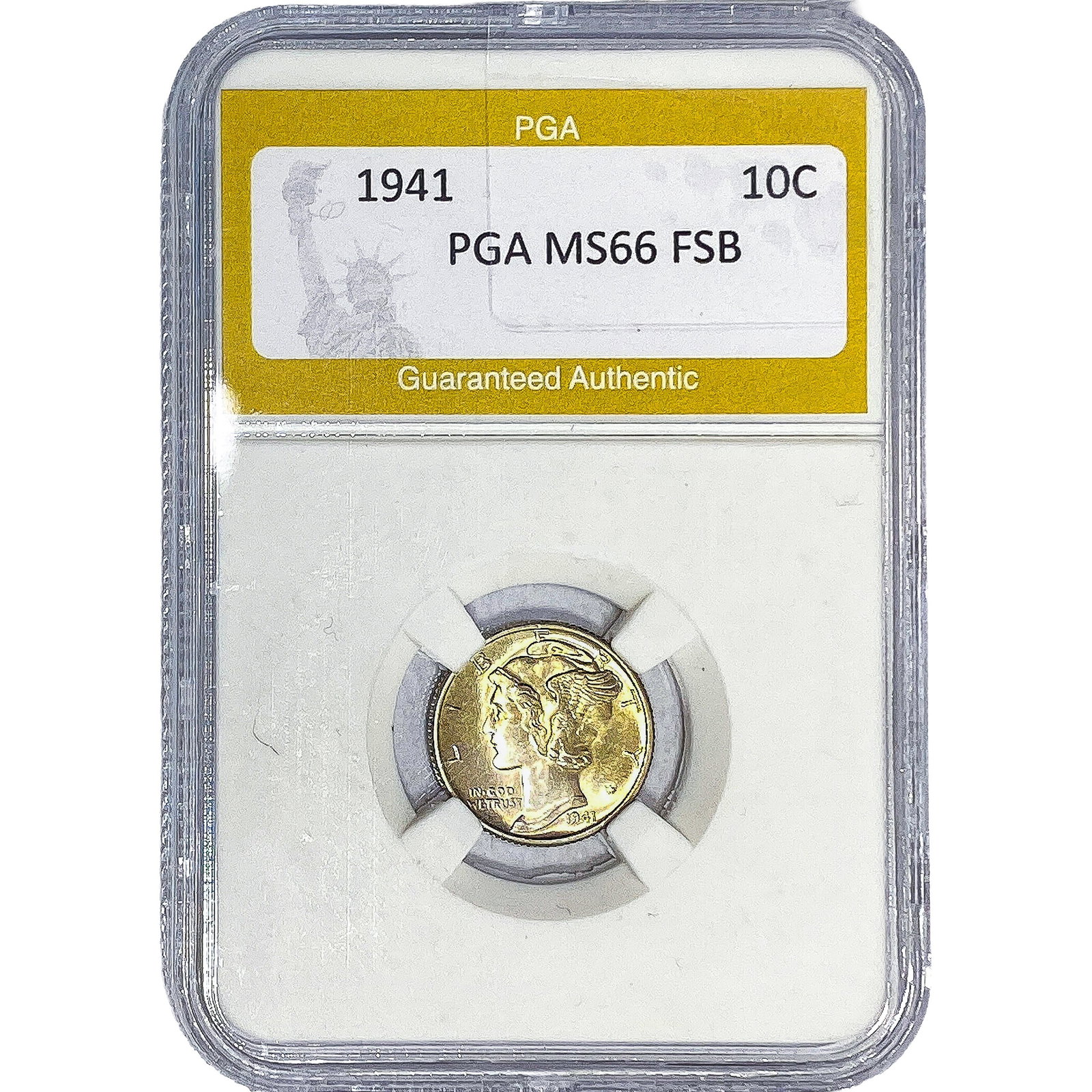 1941 Mercury Silver Dime PGA MS66 FSB: 1941 Mercury Silver Dime PGA MS66 FSB