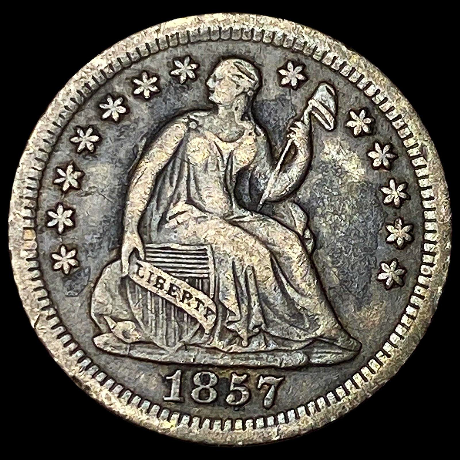 1857-O Silver Half Dime ABOUT UNCIRCULATED: 1857-O Silver Half Dime ABOUT UNCIRCULATED