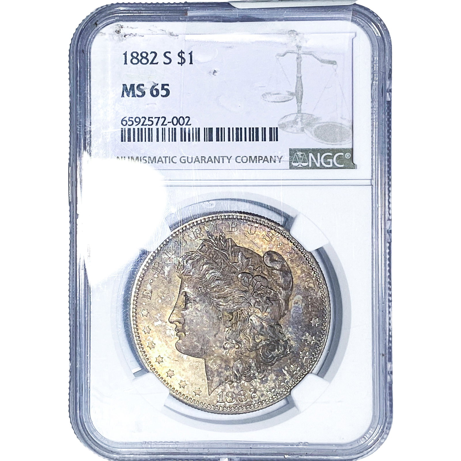 1882-S Morgan Silver Dollar NGC MS65: 1882-S Morgan Silver Dollar NGC MS65