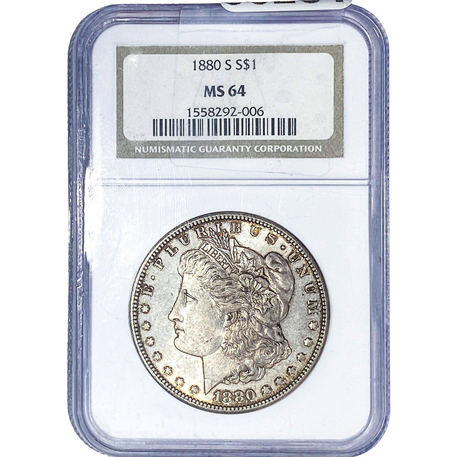 1880-S Morgan Silver Dollar NGC MS64: 1880-S Morgan Silver Dollar NGC MS64