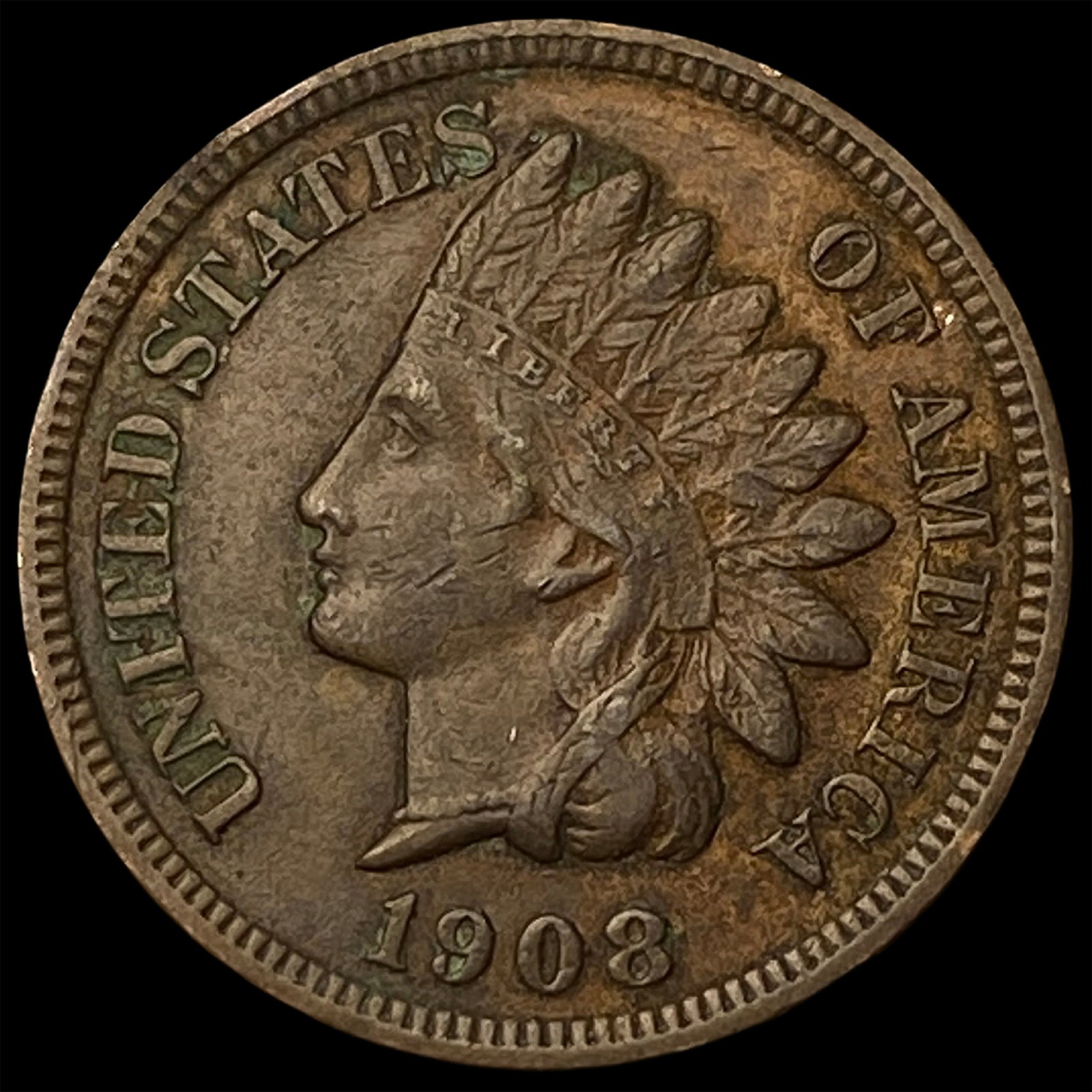 1908-S Indian Head Cent CHOICE AU: 1908-S Indian Head Cent CHOICE AU