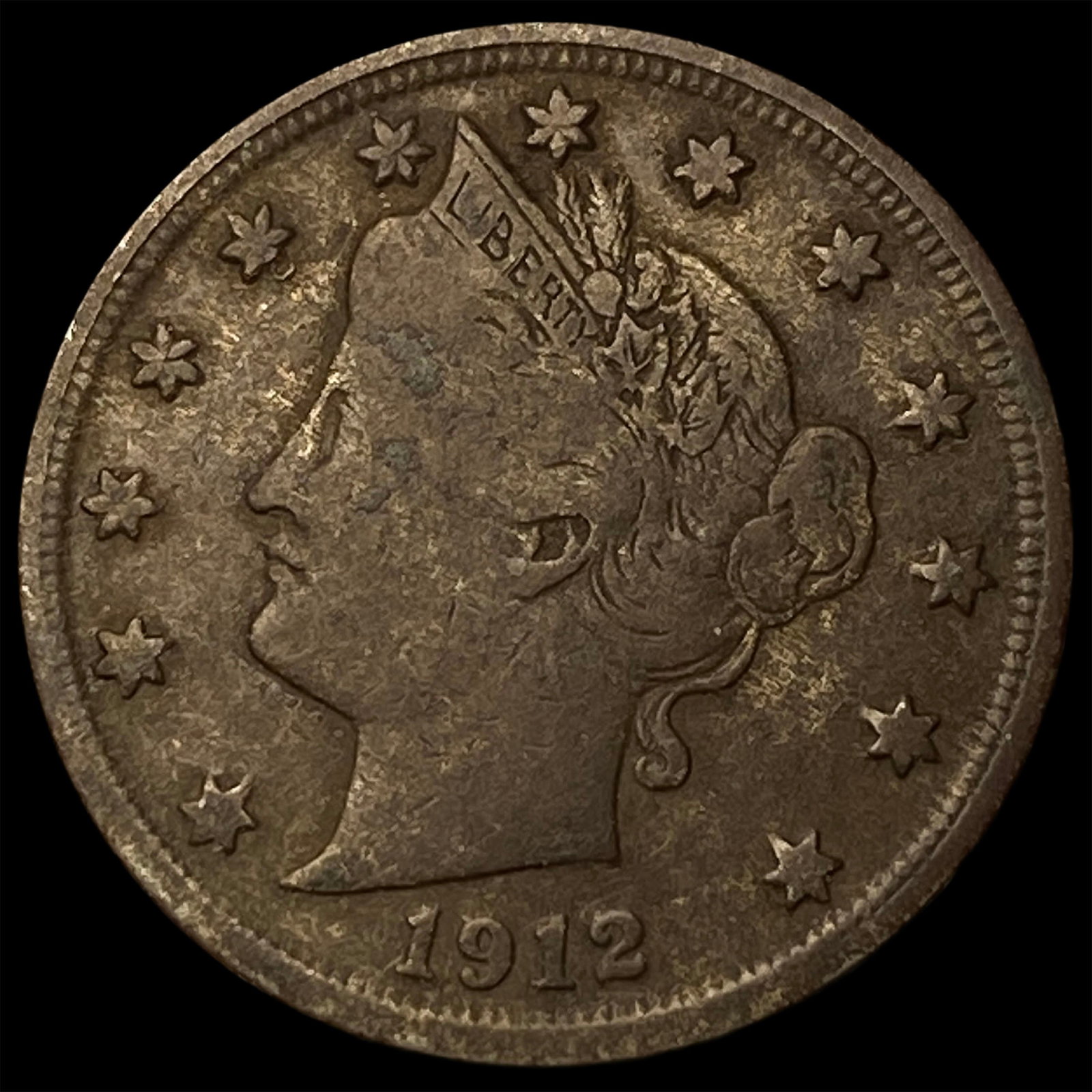1912-S Liberty Head Nickel LIGHTLY CIRCULATED: 1912-S Liberty Head Nickel LIGHTLY CIRCULATED