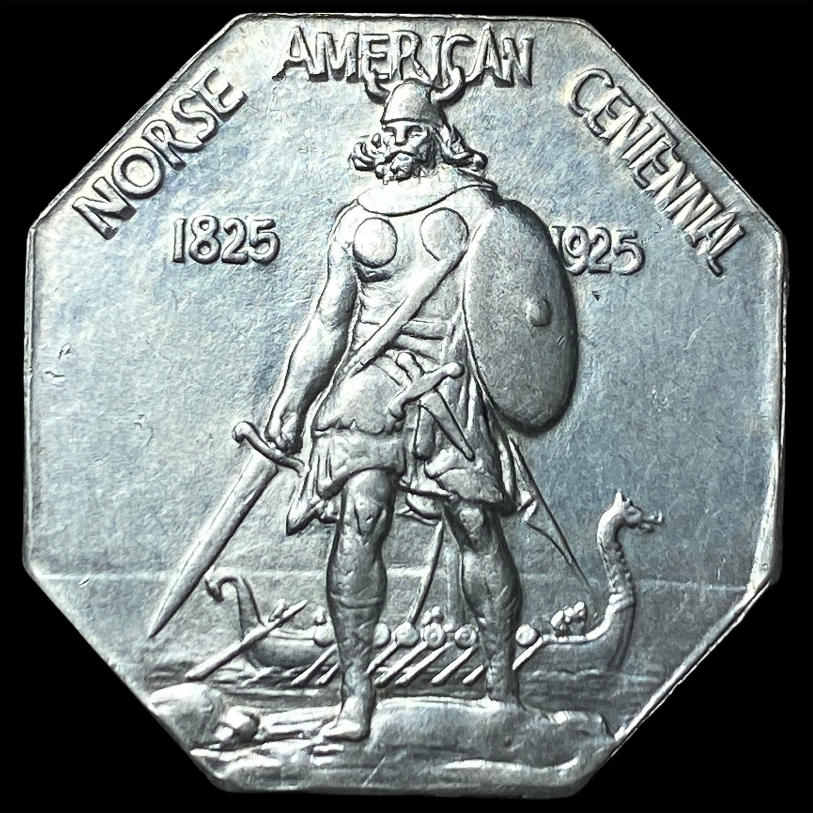 1925 Silver Norse American Centennial Medal GEM BU (1 of 2)