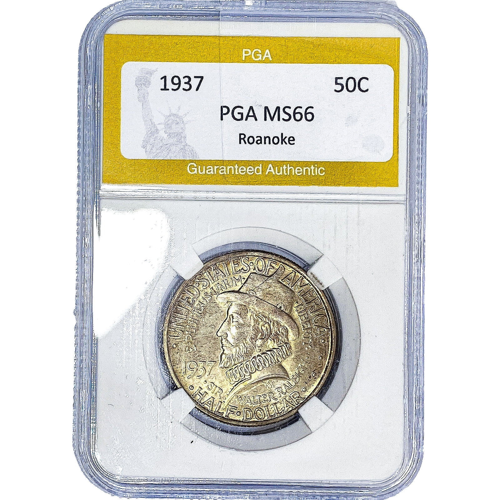 1937 Roanoke Half Dollar PGA MS66: 1937 Roanoke Half Dollar PGA MS66