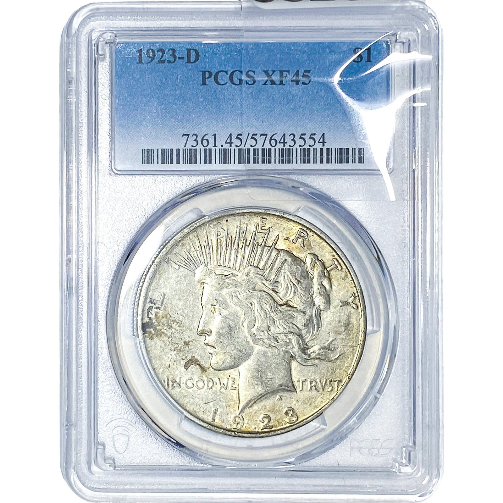1923-D Silver Peace Dollar PCGS XF45 (1 of 2)