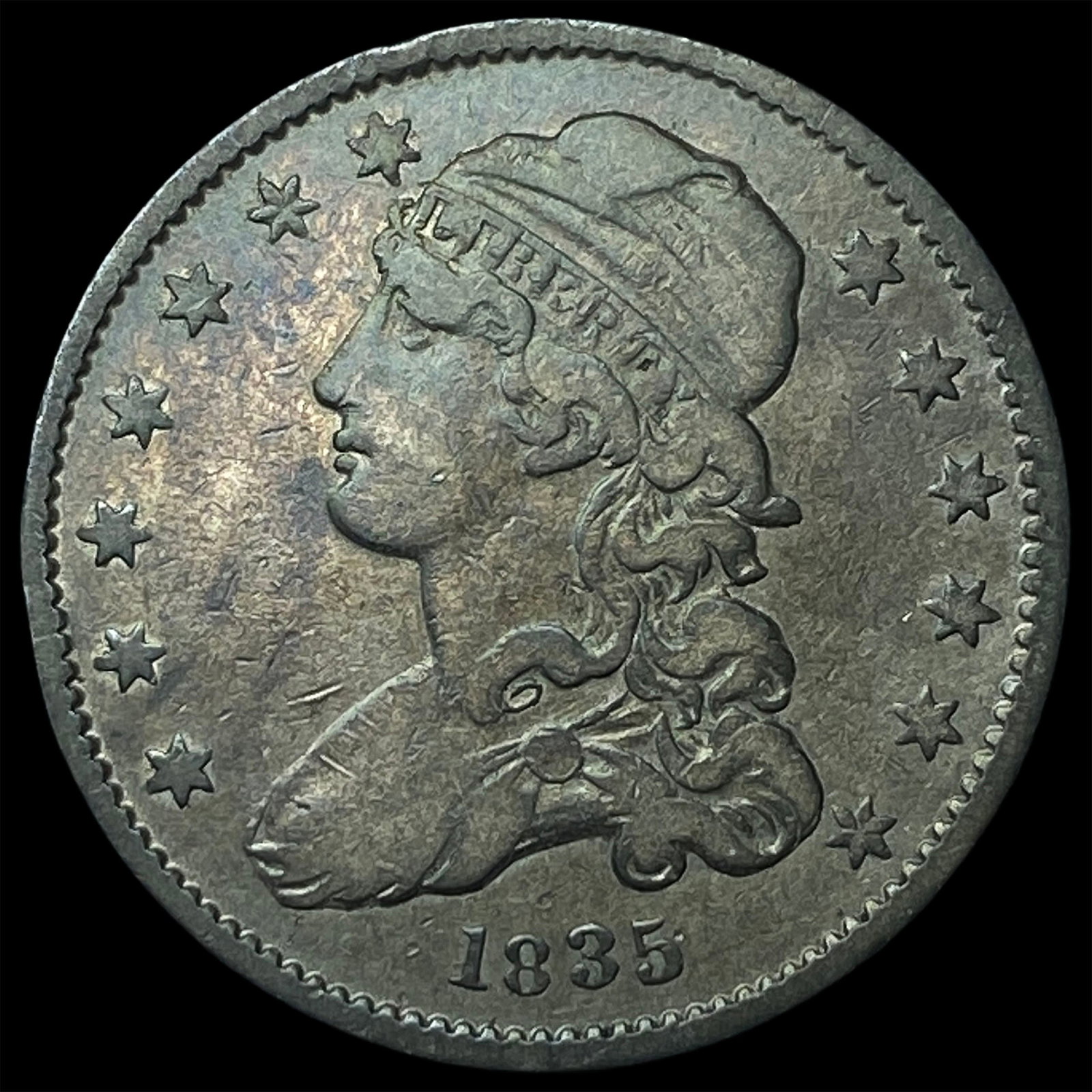 1835 Capped Bust Silver Quarter NEARLY UNCIRCULATED (1 of 2)