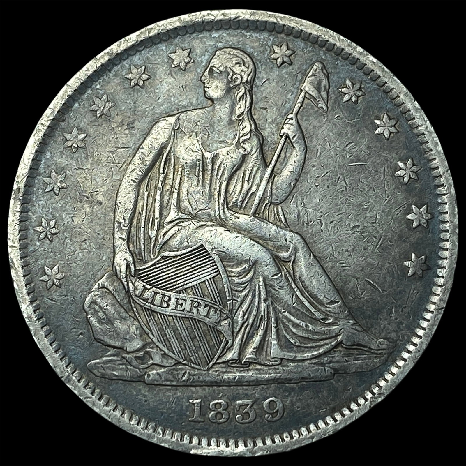 1839 Silver Half Dollar (No Drapery) CLOSELY UNCIRCULATED (1 of 2)