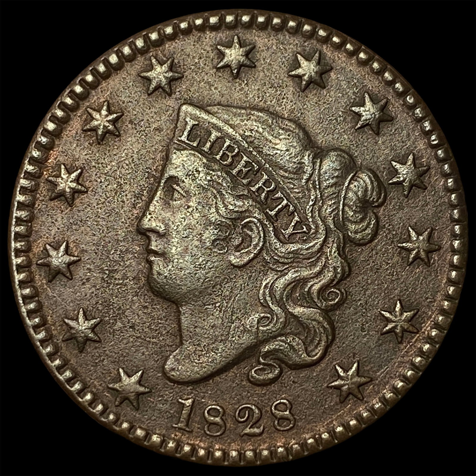 1828 Copper Large Cent NEARLY UNCIRCULATED (1 of 2)