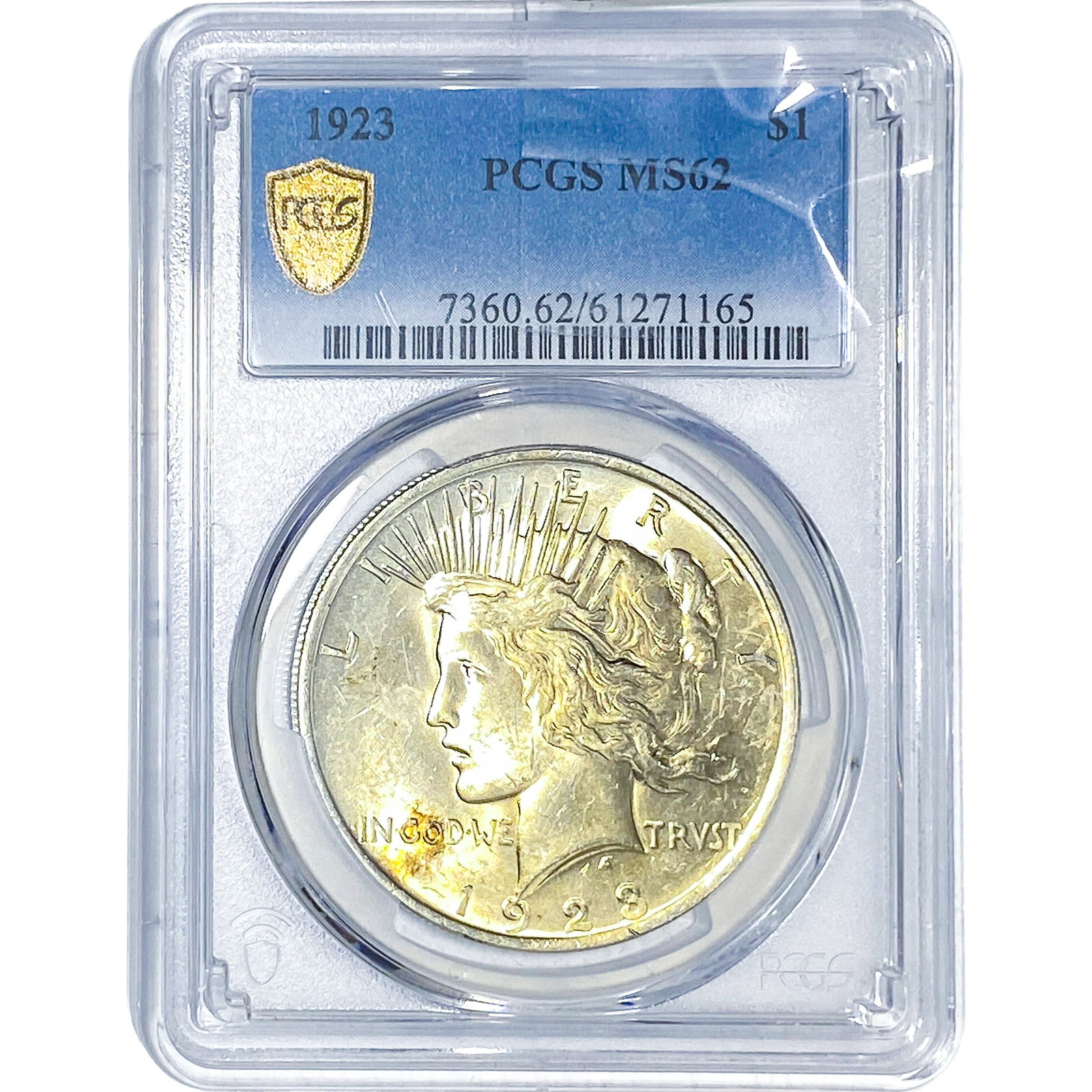 1923 Silver Peace Dollar PCGS MS62: 1923 Silver Peace Dollar PCGS MS62