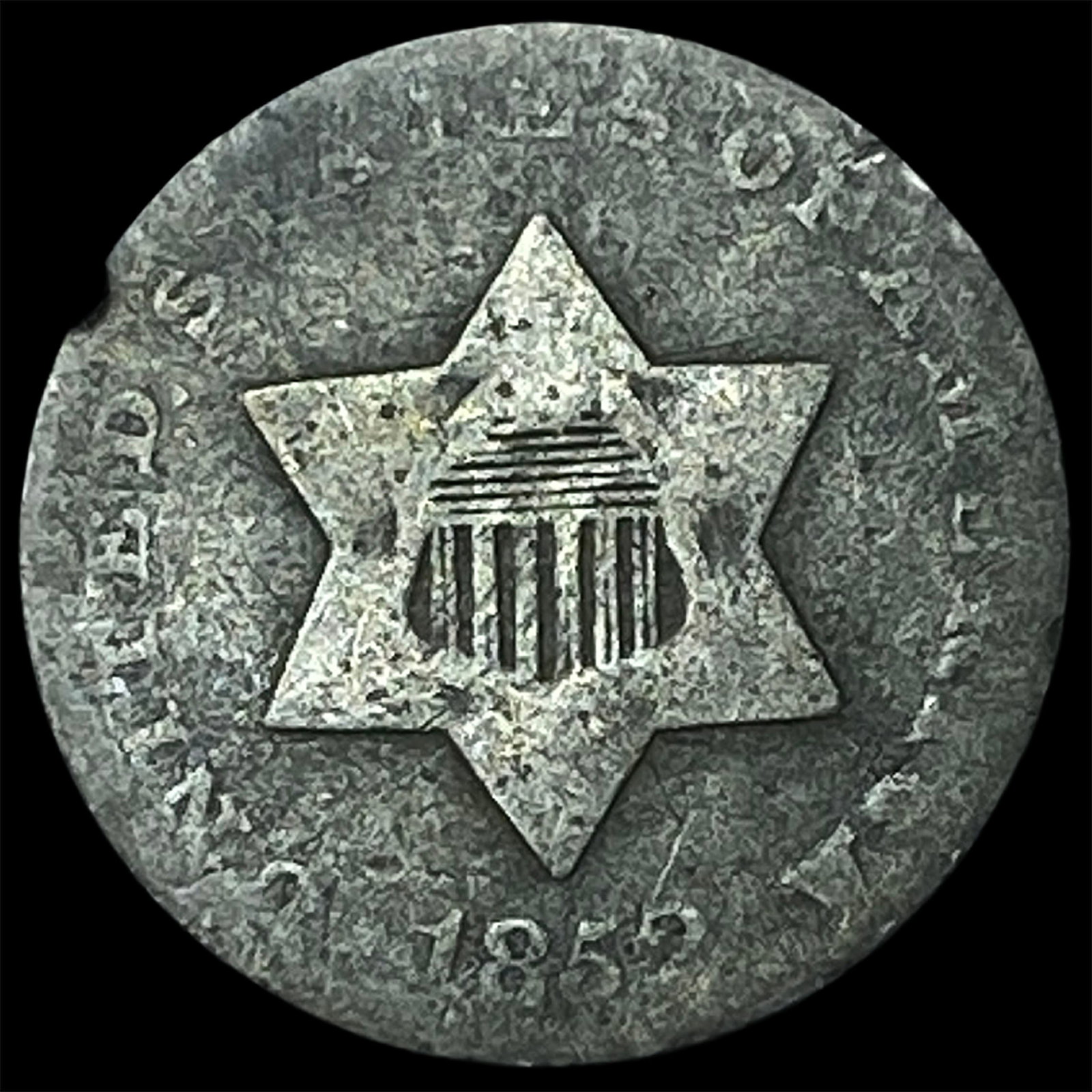 1852 Silver Three-Cent Piece NICELY CIRCULATED (1 of 2)