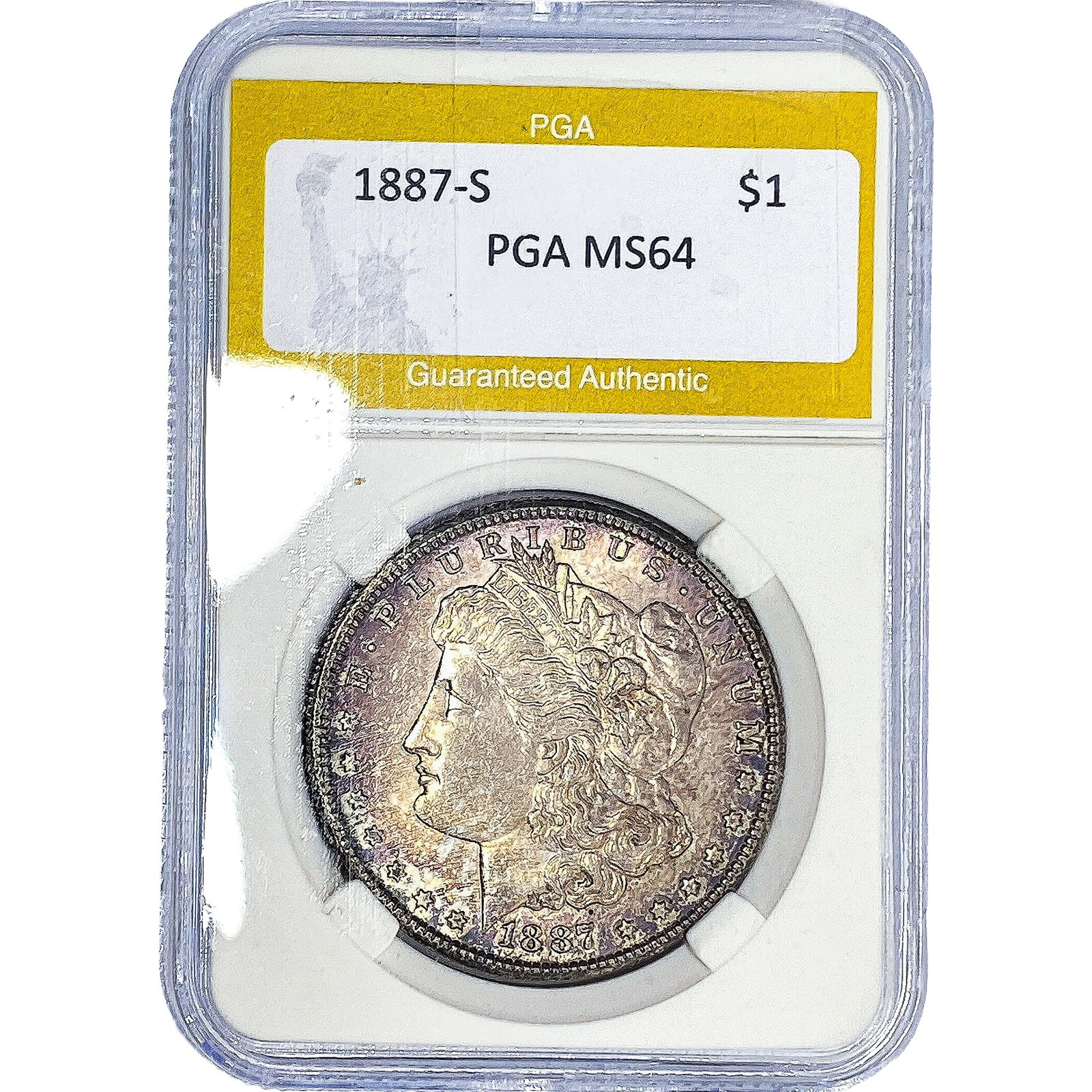 1887-S Morgan Silver Dollar PGA MS64: 1887-S Morgan Silver Dollar PGA MS64